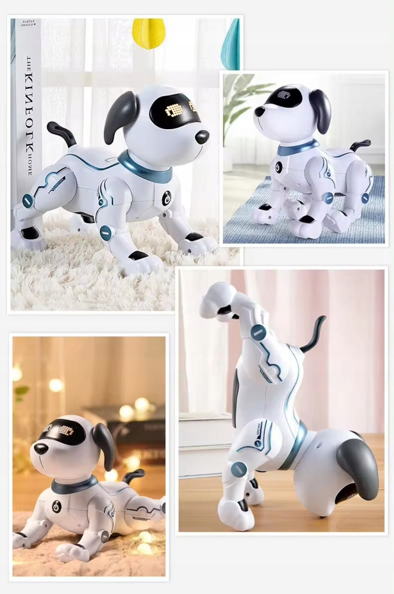 INTERACTIVE ROBO DOG PERFORMS TRICKS DANCES VOICE CONTROLLED REMOTE CONTROL Manufacturer code Robo piesek