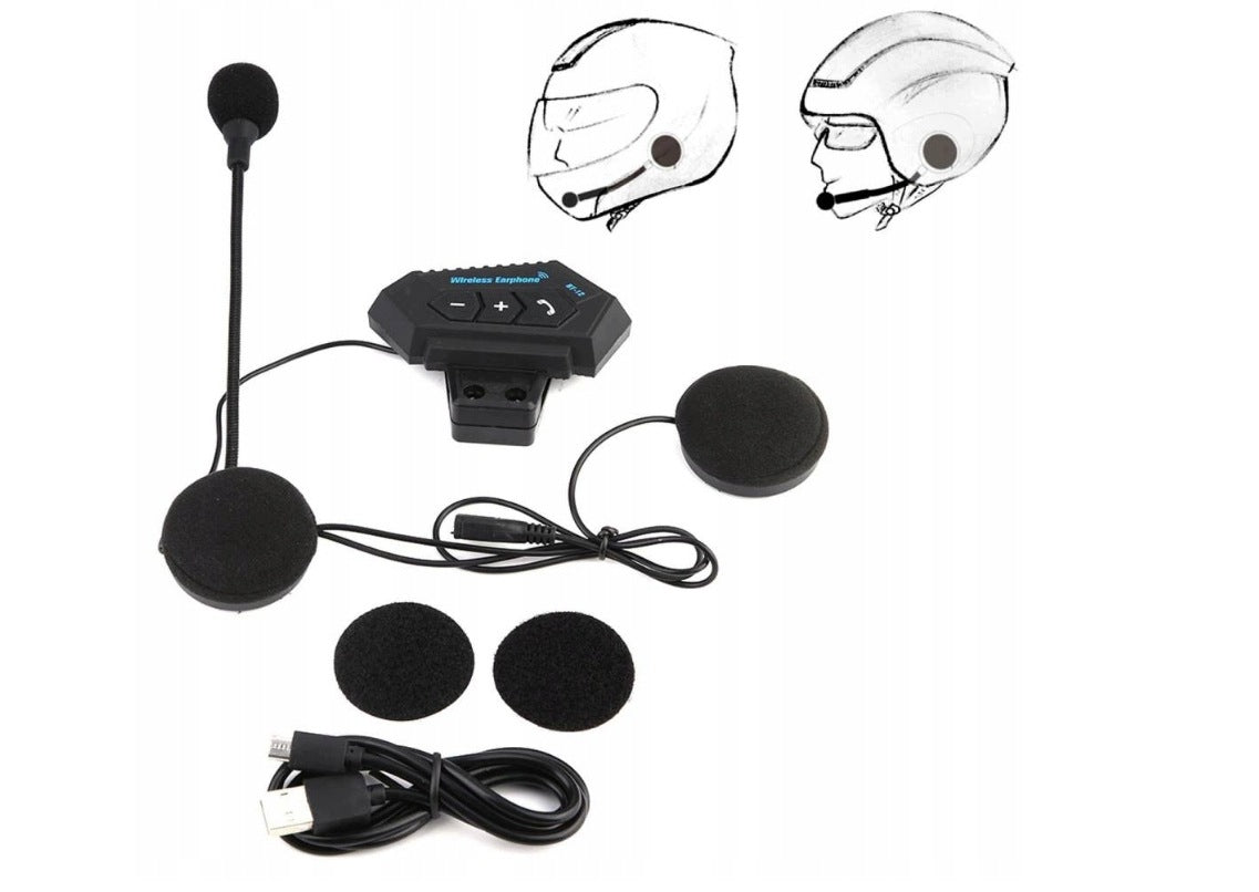 INTERCOM BT12 BLUETOOTH HEADPHONES FOR HELMET MOTORCYCLE BIKE FOR MUSIC CALLS Manufacturer no brand