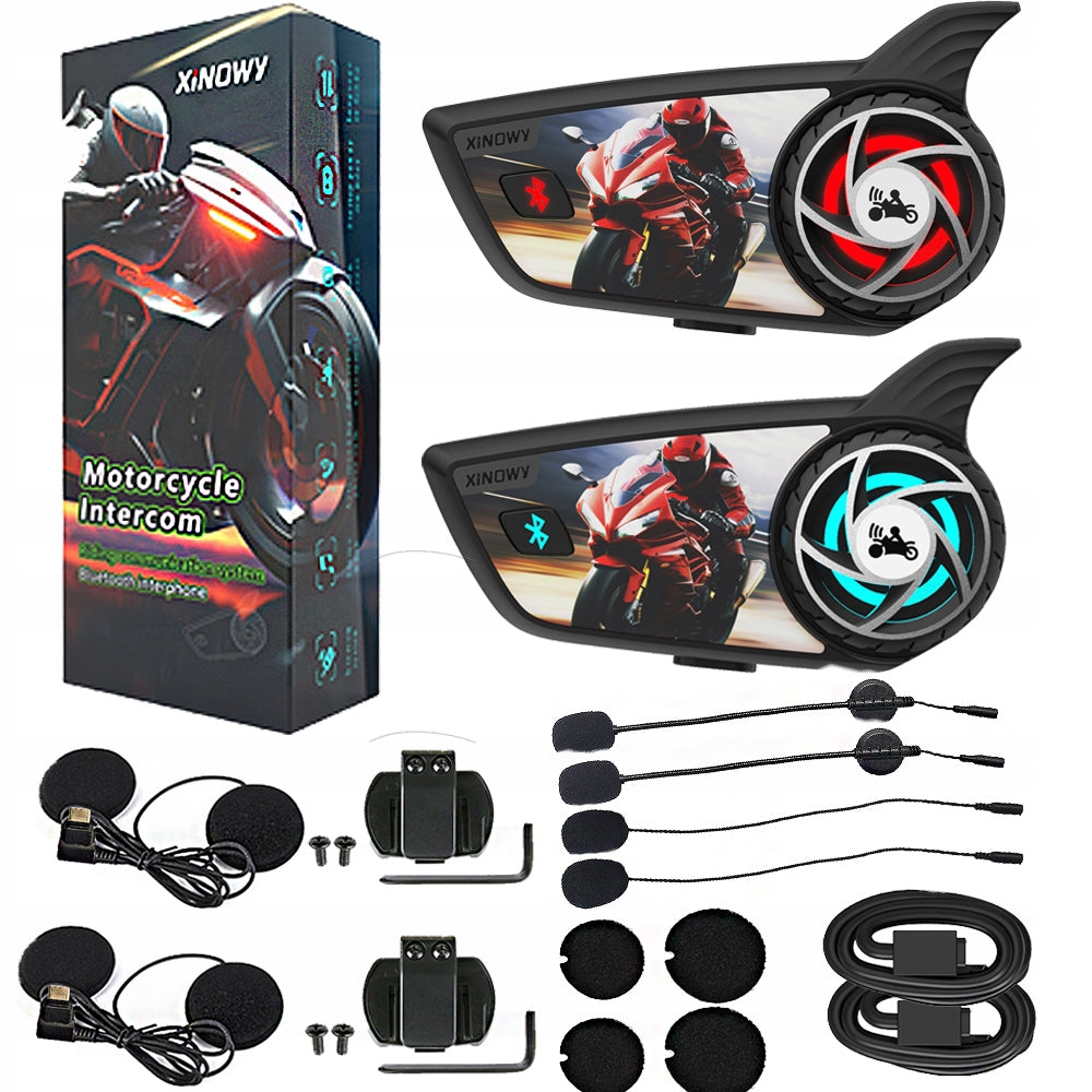 INTERCOM MOTORCYCLE INTERCOM 8 PEOPLE XINOWY S8 PRO USB-C LATEST RELEASE