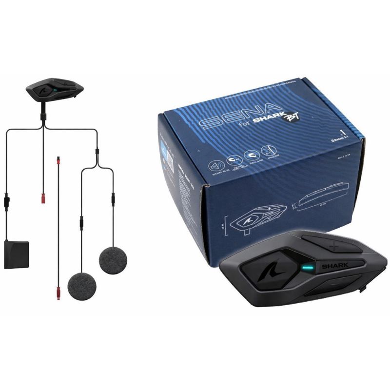 INTERCOM MOTORCYCLE SENA FOR HELMETS SHARK BLUETOOTH SET FOR 1 HELMET
