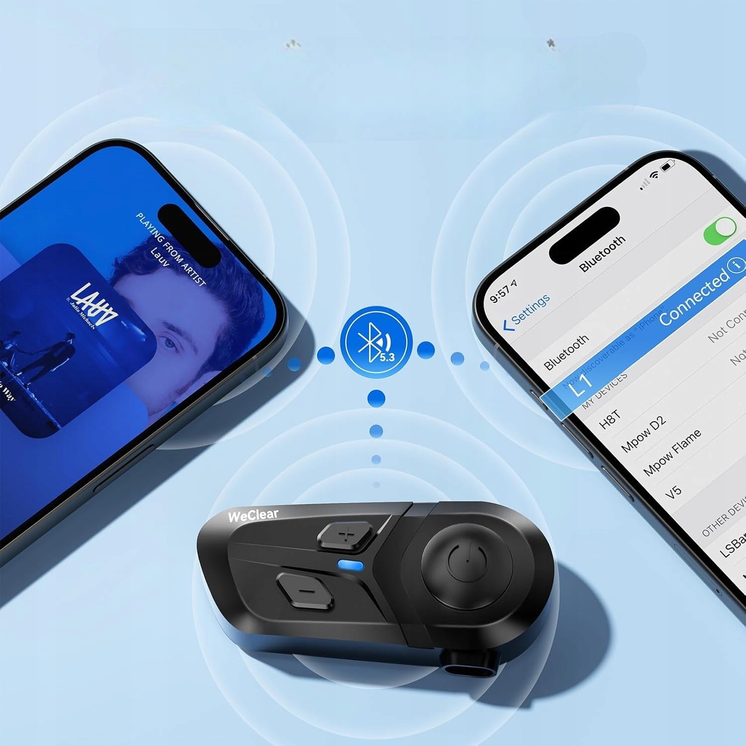 INTERCOM MOTORCYCLE WECLEAR L1 BLUETOOTH EARPHONE FOR HELMET WATERPROOF Manufacturer no brand