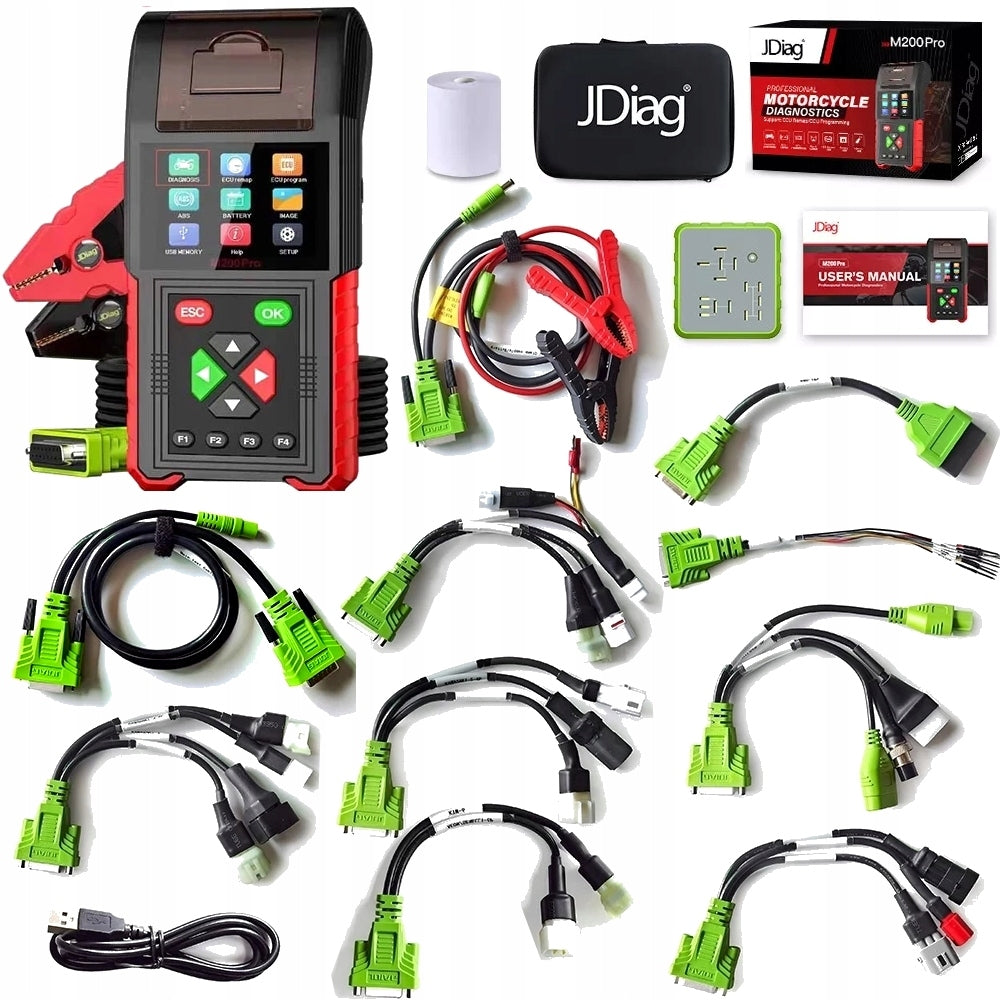 INTERFACE DIAGNOSTIC TESTER OBD2 FOR MOTORCYCLES 34 BRAND +ADAPTERS ABS ECU