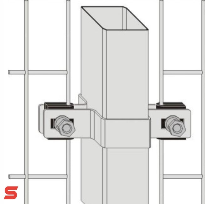 INTERMEDIATE THROUGH CLAMP FOR POST PANELS 60x40 GRAPHITE ANTHRACITE 7016 Length 6 cm