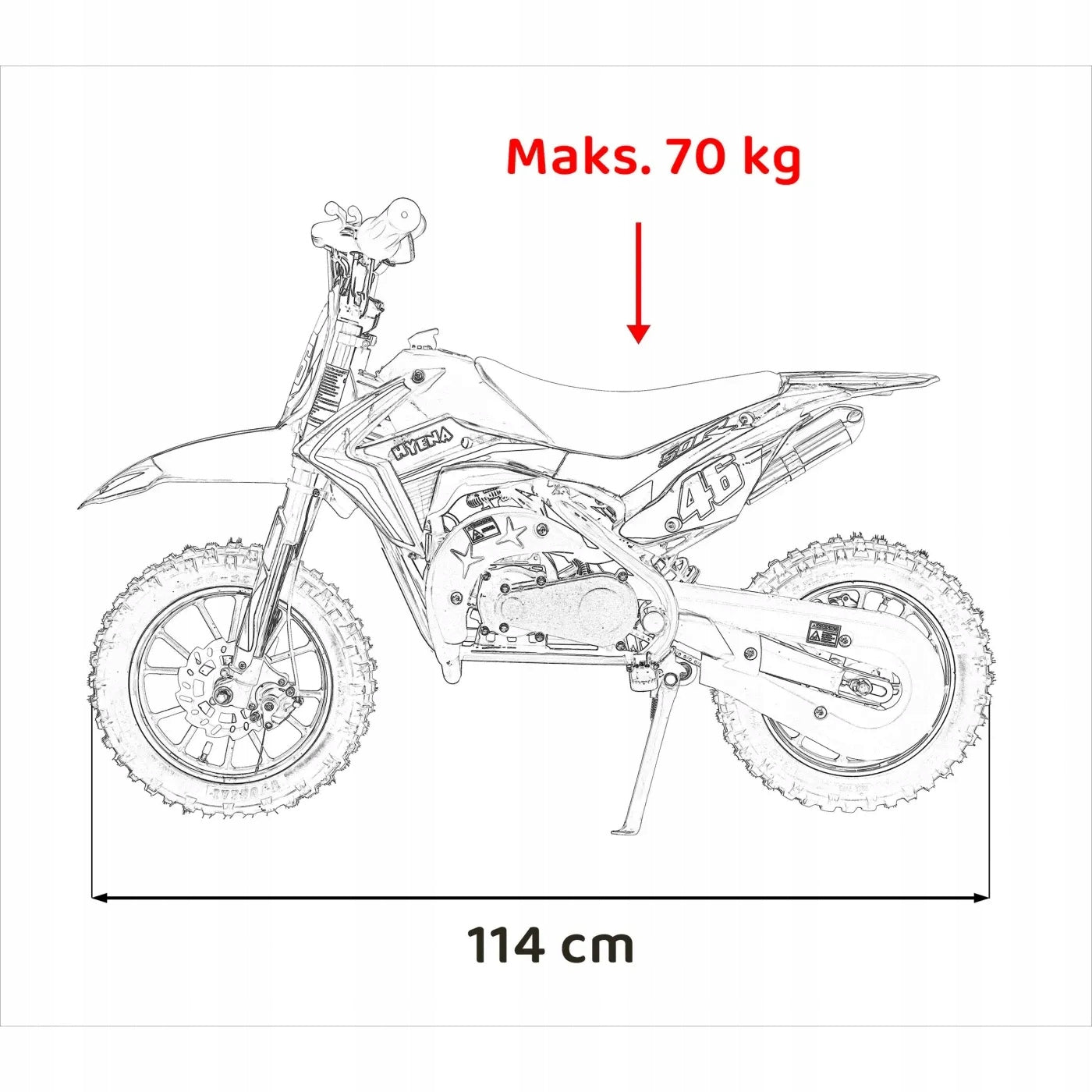 INTERNAL COMBUSTION MOTORCYCLE RENEGADE 50R 49CC UP TO 70 KG 40KM/H PUMPED WHEELS KEY Packaging status original
