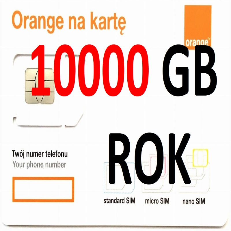INTERNET ORANGE STARTER FOR CARD 10000 GB 124 GB UNION SIM FOR ROUTER YEAR