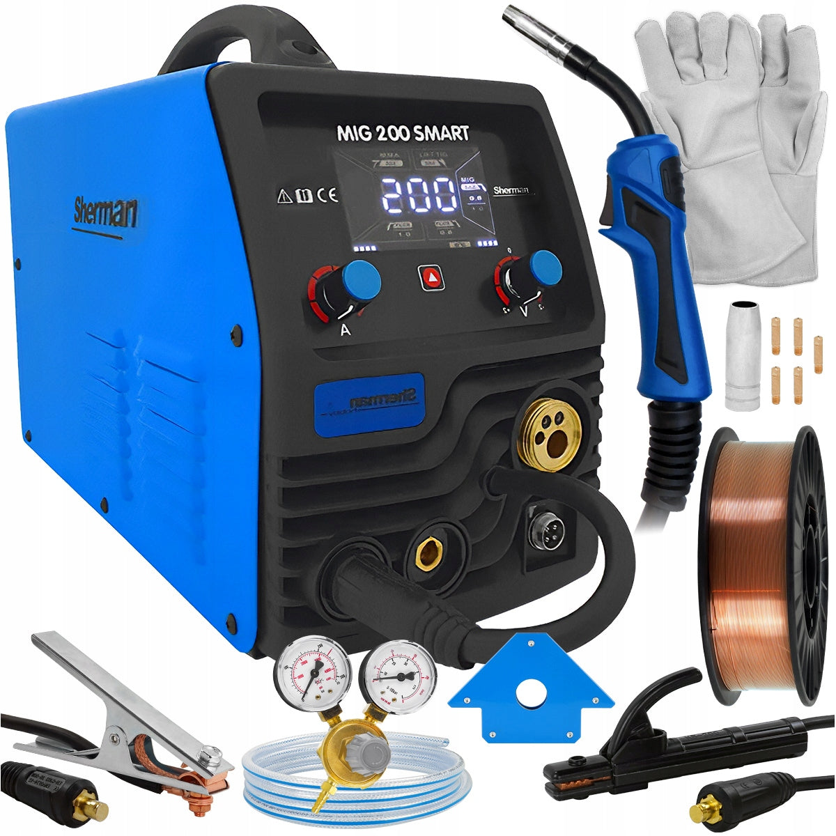 INVERTER MIGOMAT WELDING MACHINE SHERMAN MIG 200A 230V MIG MAG MMA TIG DC