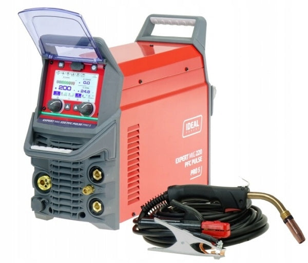 INVERTER SEMI-AUTOMATIC WELDING EXPERT MIG 220 PFC PULSE PRO5 LCD IDEAL