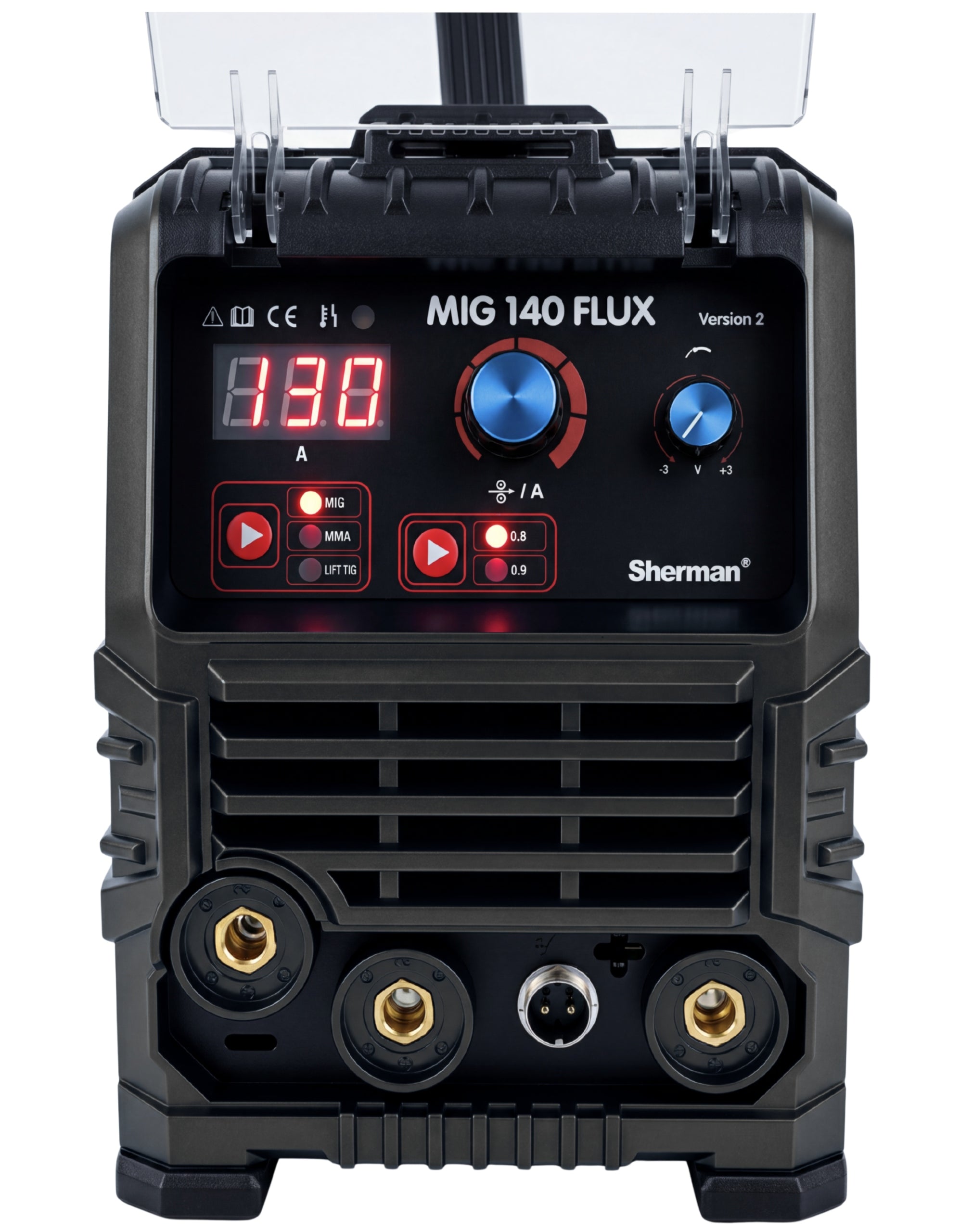INVERTER WELDER 140 FLUX MIG TIG MMA / GAS FREE Sherman Power consumption 2.6 kVA