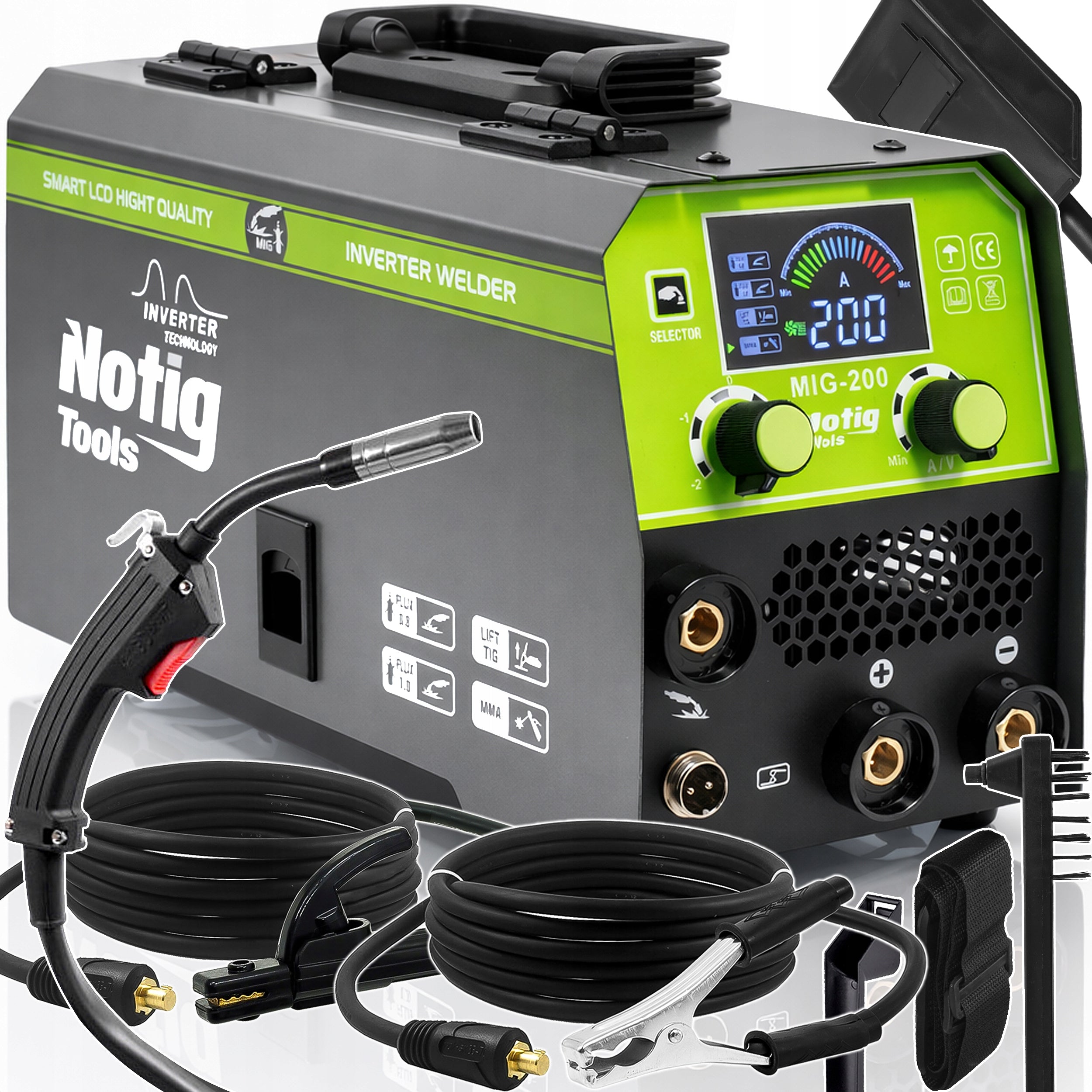 INVERTER WELDER MIGOMAT MIG FLUX MMA TIG 200A IGBT HOT START ANTISTICK