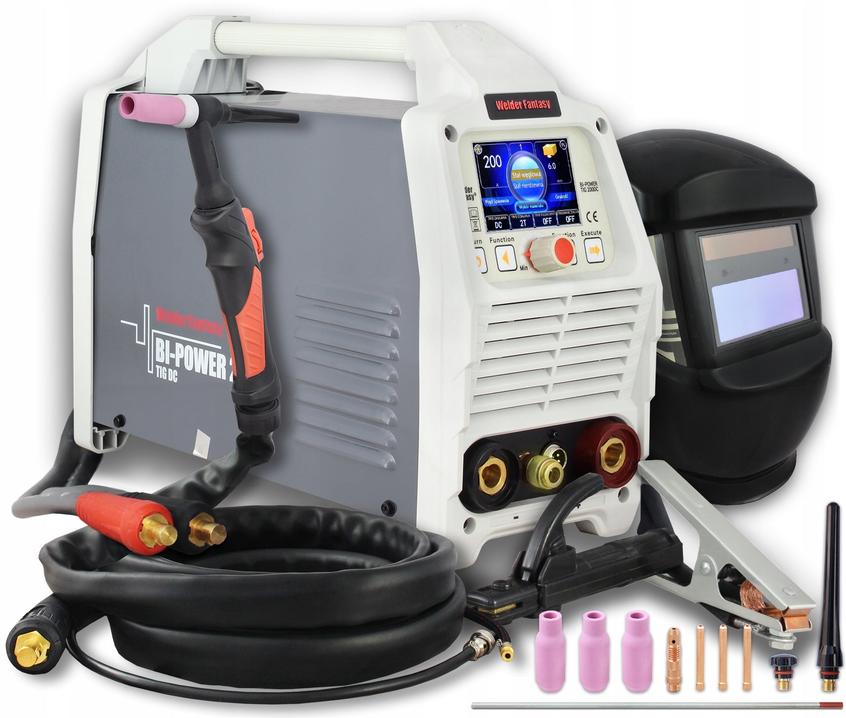 INVERTER WELDER TIG DC BI-POWER 200 PULSE SYNERGY SPOT MMA VISOR