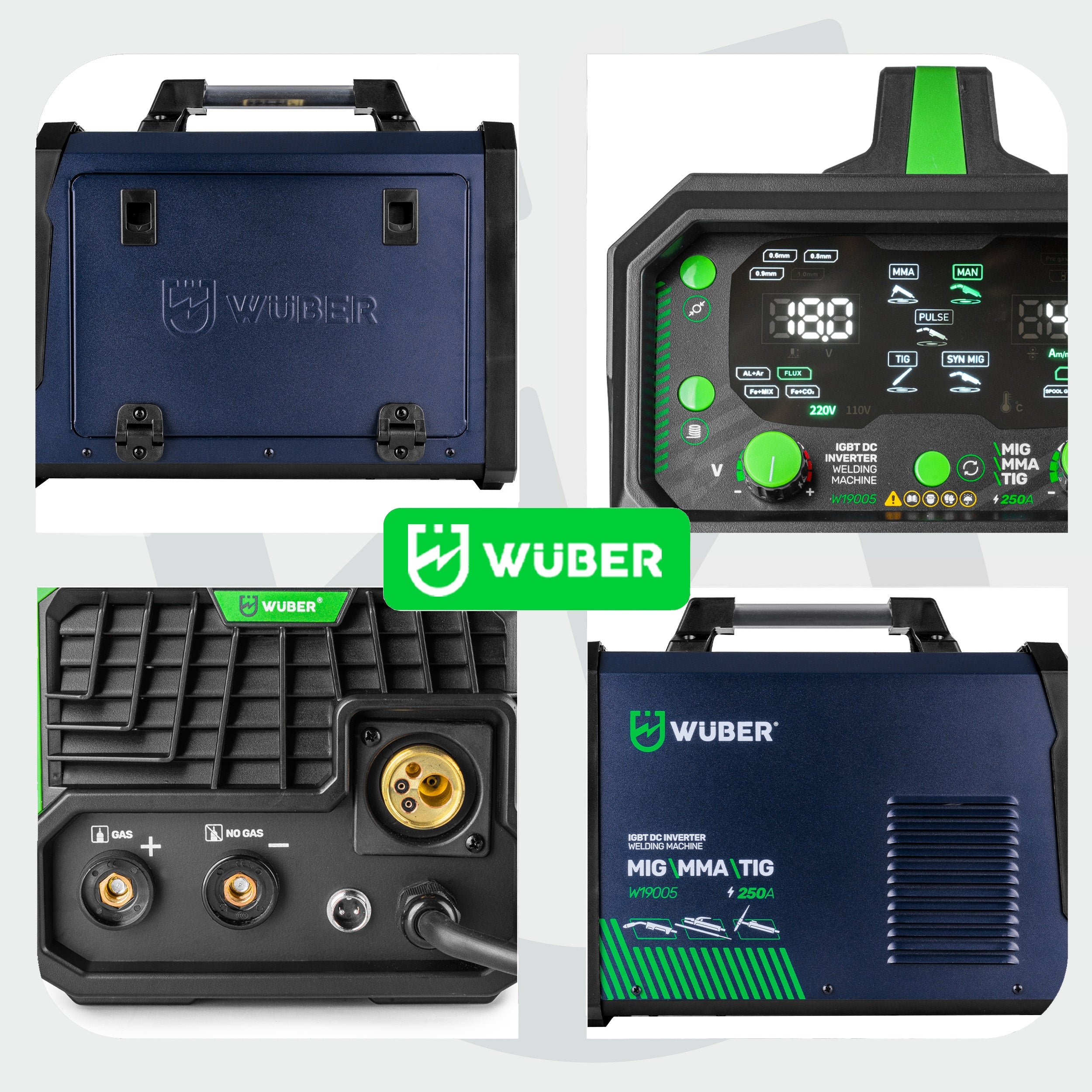INVERTER WELDING MACHINE 250A MIG FLUX MMA TIG IGBT WUBER Welding methods MIG/MAG MMA TIG