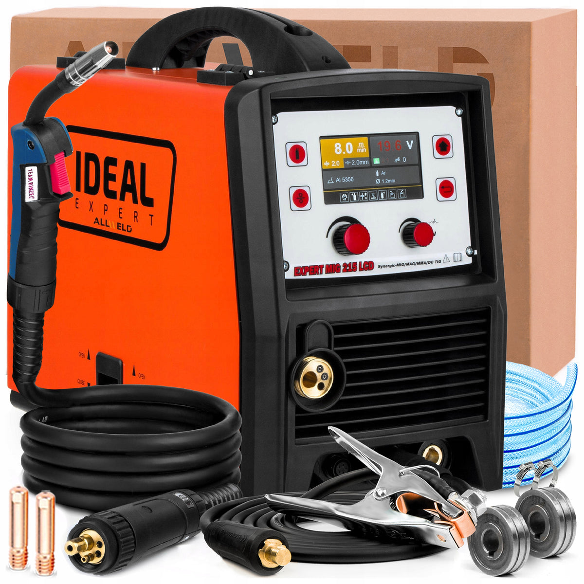 INVERTER WELDING MACHINE IDEAL EXPERT MIG 215 LCD MMA TIG DC 230V 200A SYNERGY Packaging status original