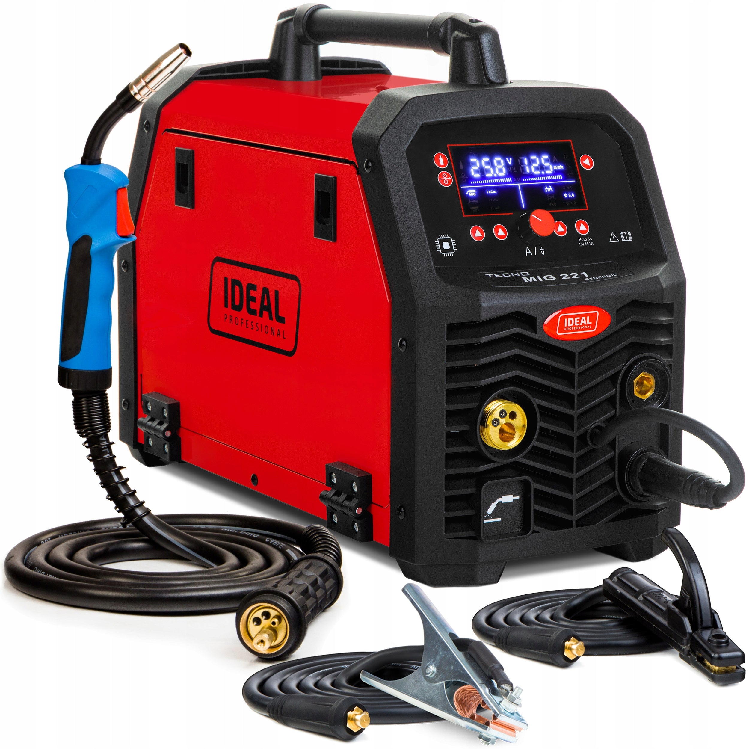 INVERTER WELDING MACHINE IDEAL MIG 221 SYNERGY MAG MMA TIG 200A 230V ALU 3IN1