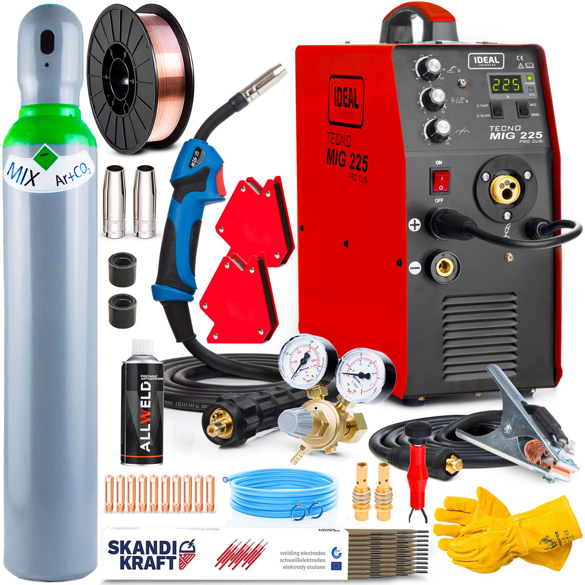 INVERTER WELDING MACHINE IDEAL MIG 225 PRO MAG MMA TIG ALUMINUM SOLDERING