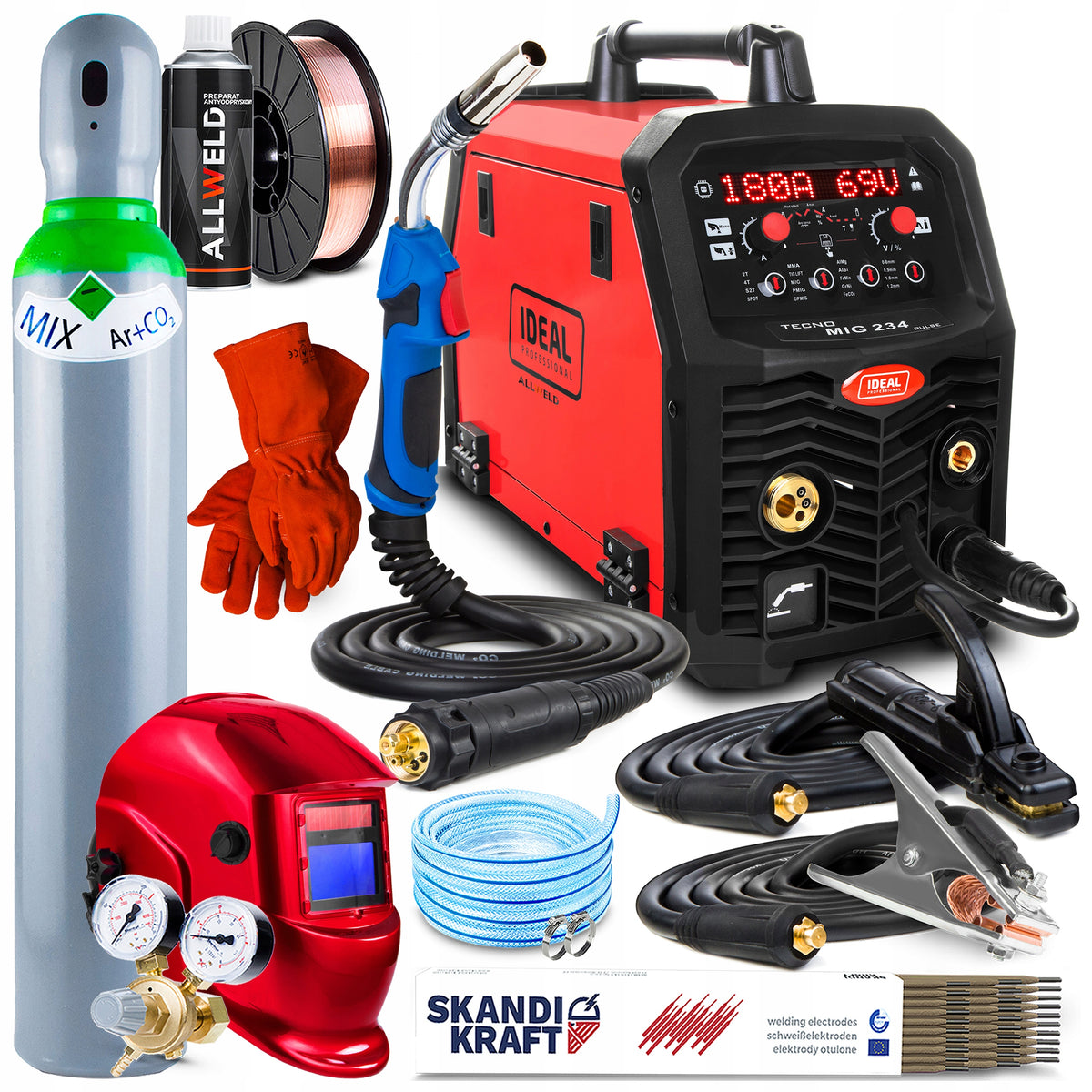 INVERTER WELDING MACHINE IDEAL MIG 234 PULSE MAG MMA TIG SYNERGY ALUMINIUM 200A