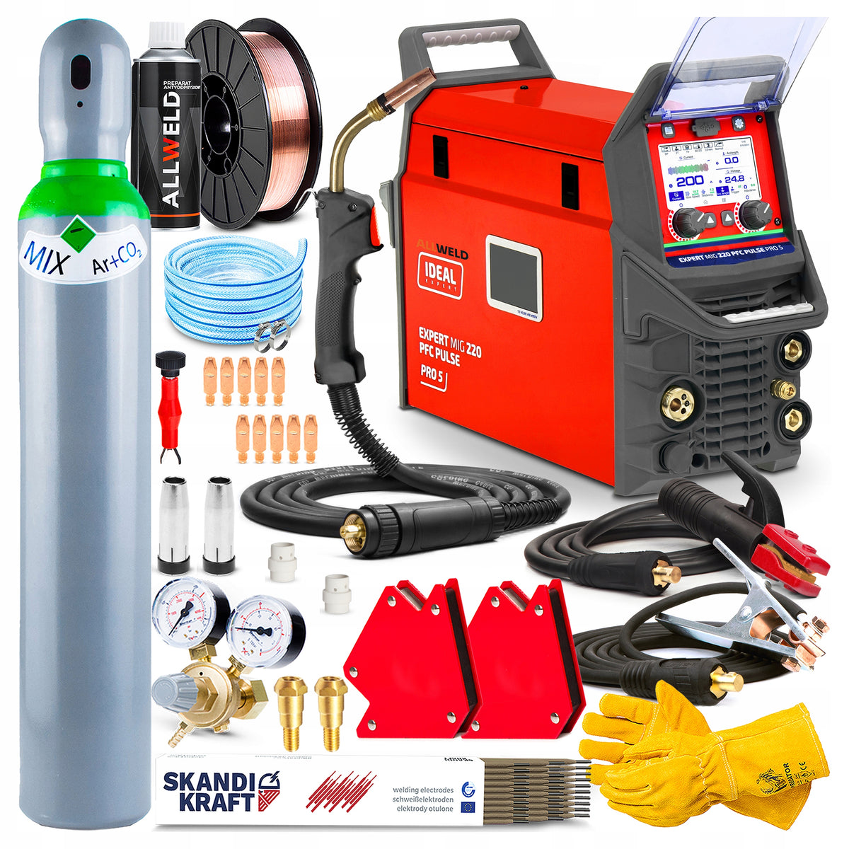 INVERTER WELDING MACHINE INVERTER IDEAL EXPERT MIG 220 PFC PULSE MMA TIG 200A 4R
