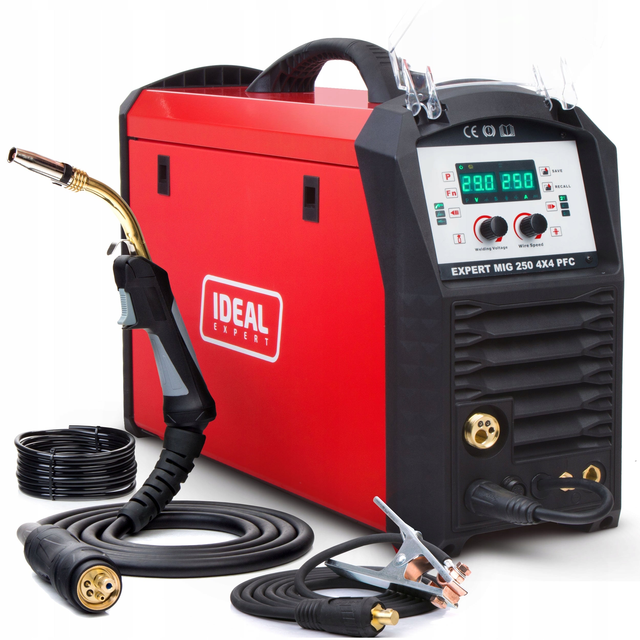 INVERTER WELDING MACHINE INVERTER IDEAL EXPERT MIG 250 4X4 PFC MMA TIG SYNERGY