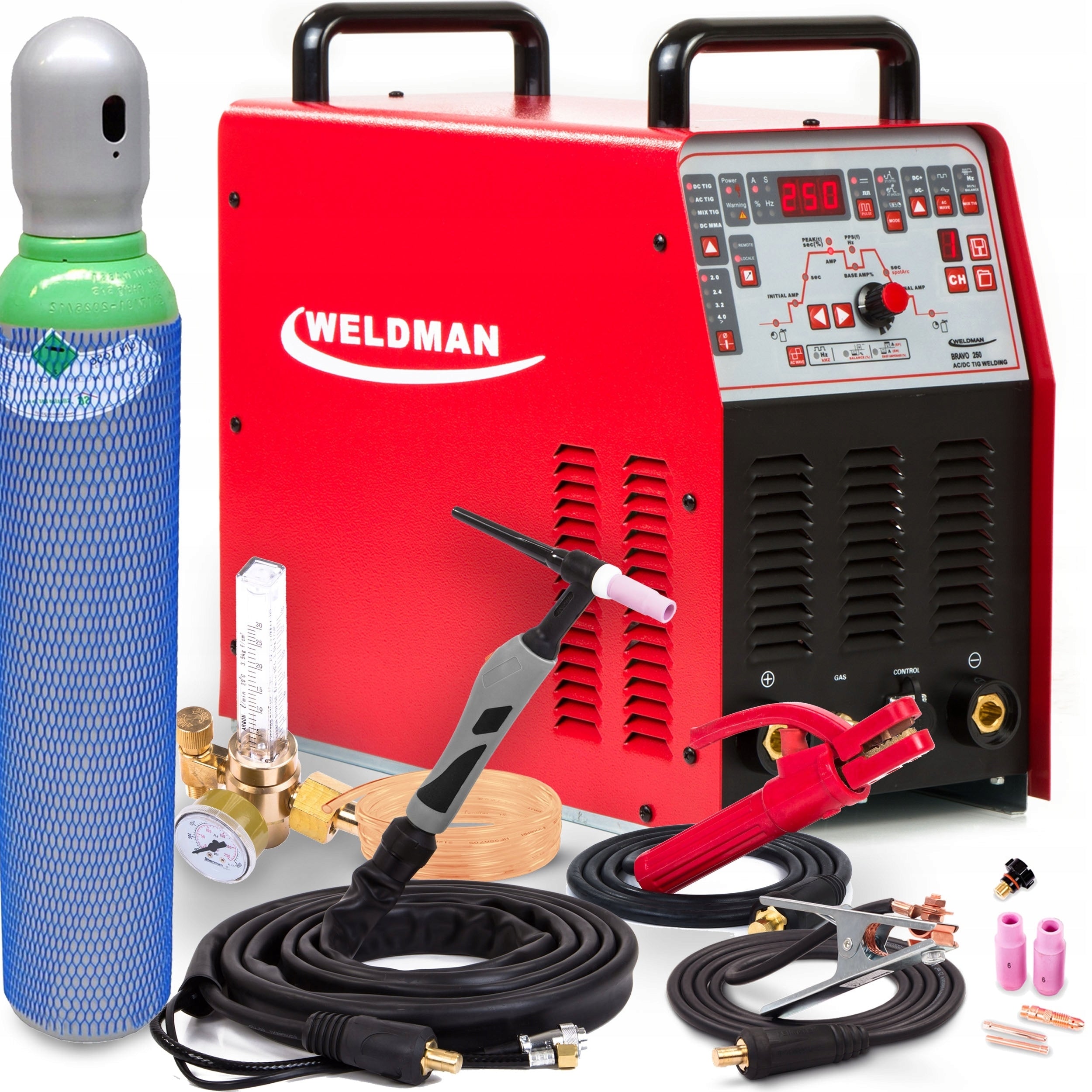 INVERTER WELDING MACHINE INVERTER WELDMAN BRAVO TIG 250 AC DC PULSE MMA 230V HF