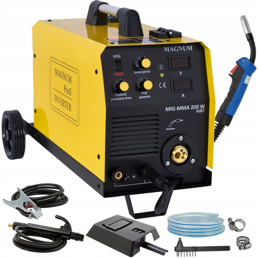 INVERTER WELDING MACHINE MIGOMAT MAGNUM MIG 200W MMA IGBT 230V 180A HANDLE EURO
