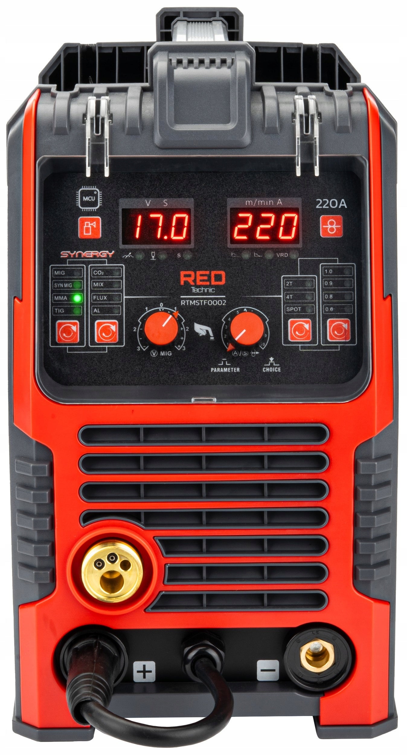INVERTER WELDING MACHINE MIGOMAT MIG MAG MMA FLUX TIG 220A SYNERGY Product weight with unit packaging 14.5 kg