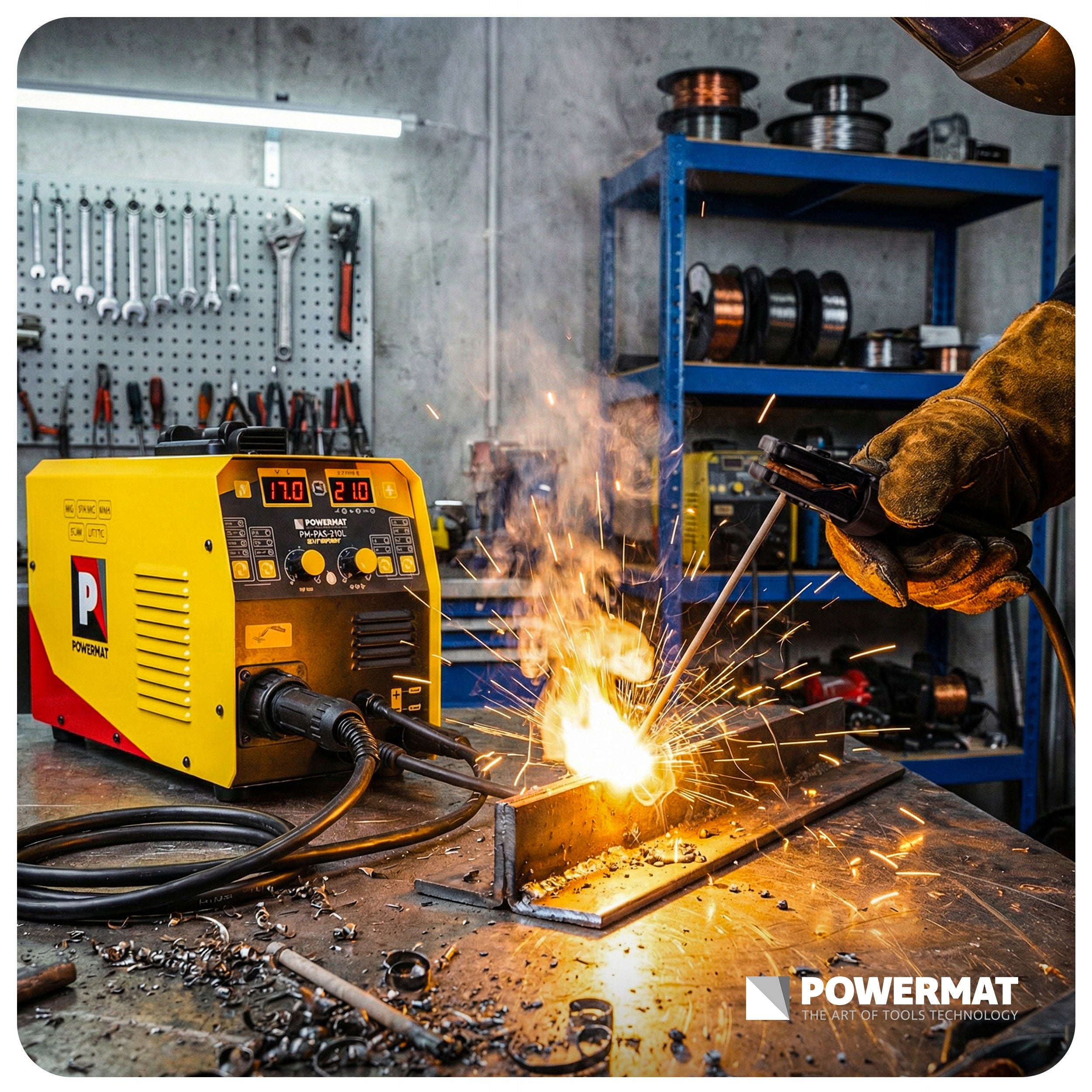 INVERTER WELDING MACHINE MIGOMAT SEMI-AUTOMATIC 210A MIG MAG MMA TIG LIFT SYNERGY Power consumption 8.5 kVA