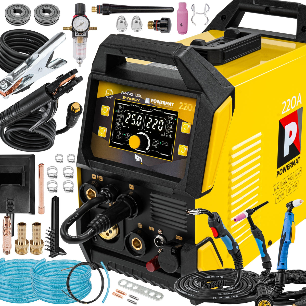 INVERTER WELDING MACHINE MIGOMAT SEMI-AUTOMATIC 5W1 220A PLASMA MIGMAG MMA TIG LIFT