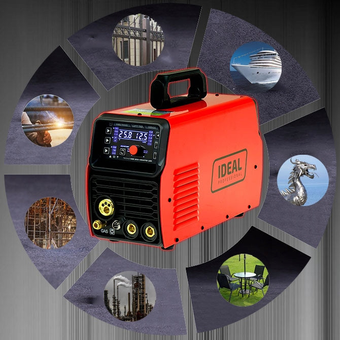 INVERTER WELDING MACHINE MIGOMAT SEMI-AUTOMATIC IDEAL TECNOMIG 203 LED SYNERGY TIG Width 170 mm