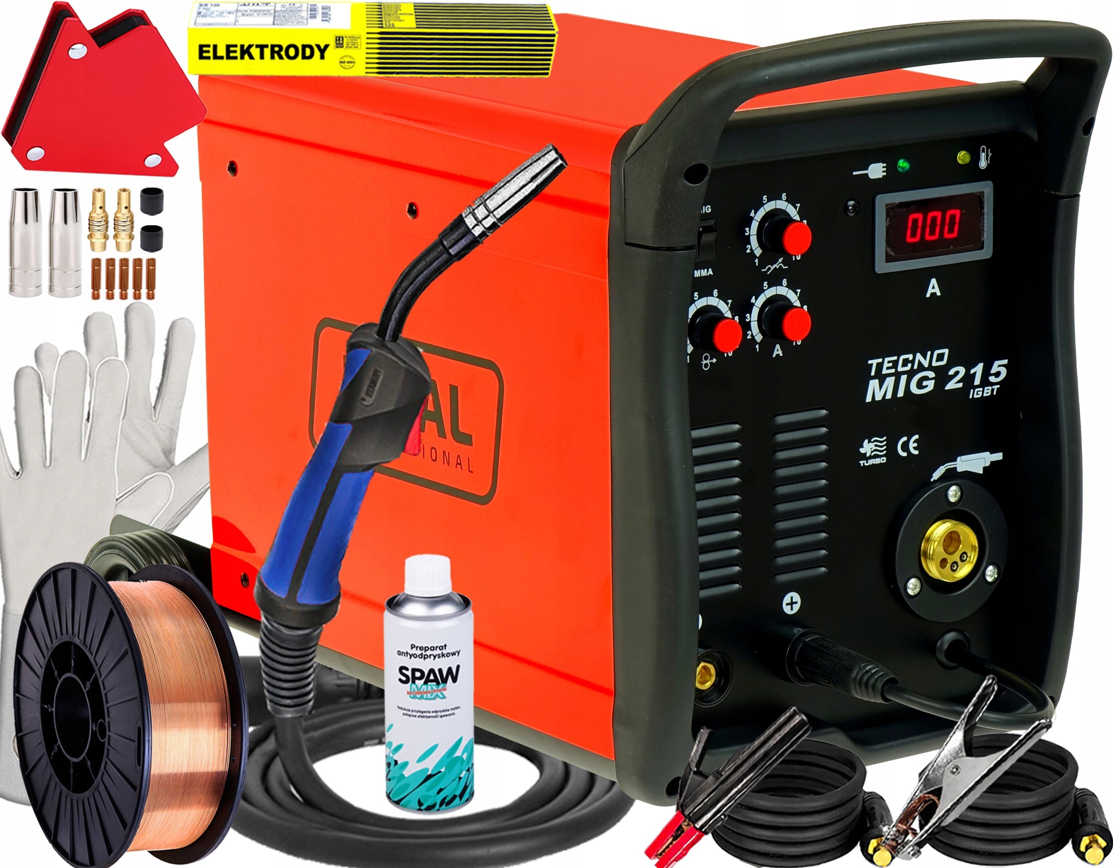 INVERTER WELDING MACHINE MIGOMAT SEMI-AUTOMATIC IDEAL TECNOMIG 215 MMA
