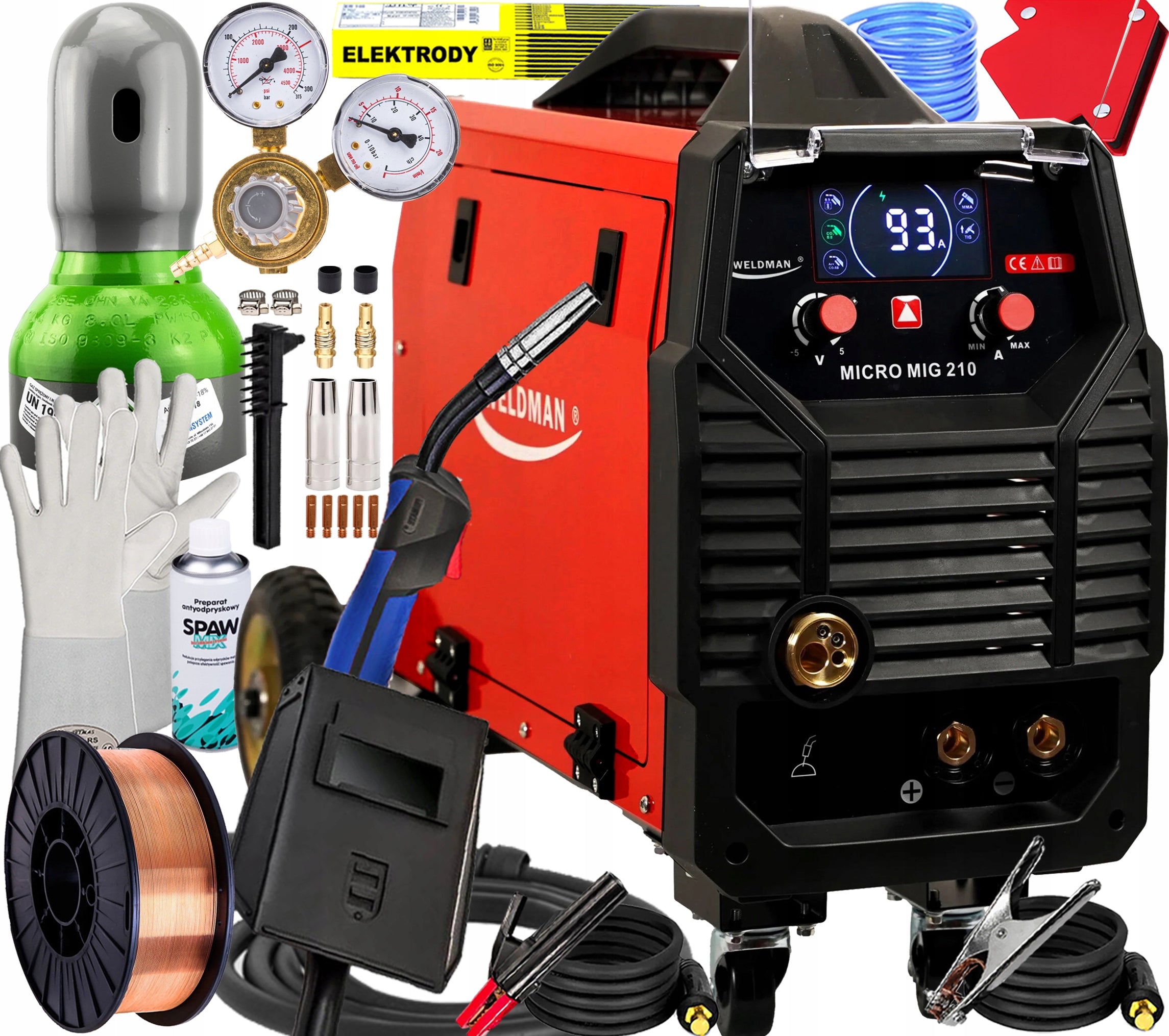 INVERTER WELDING MACHINE MIGOMAT SEMI-AUTOMATIC WELDMAN MICRO MIG 210 SYN 230V 200A