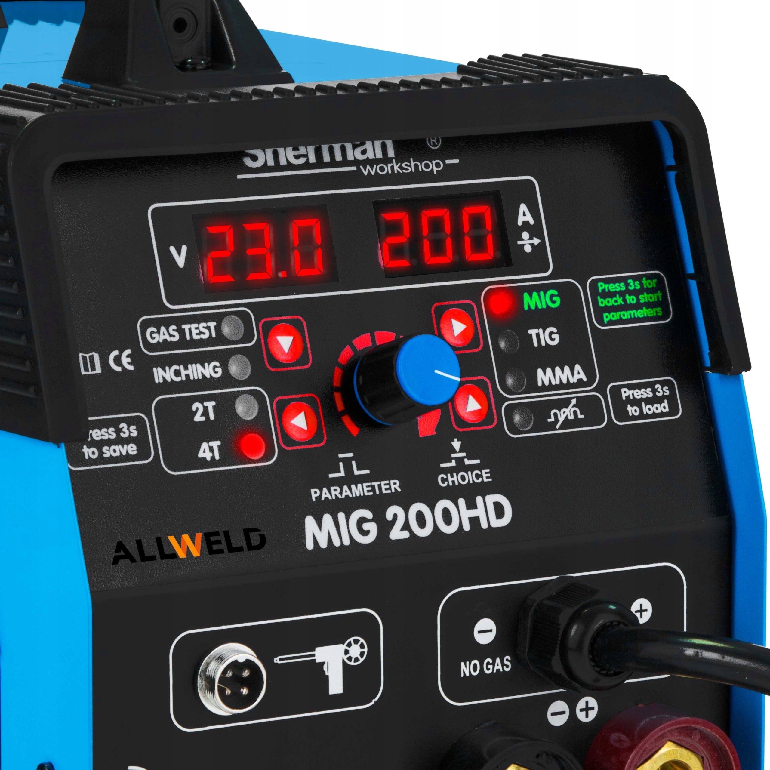 INVERTER WELDING MACHINE SHERMAN MIG 200HD MMA TIG ALU SYN IGBT 200A 230V 3IN1 Brand Sherman