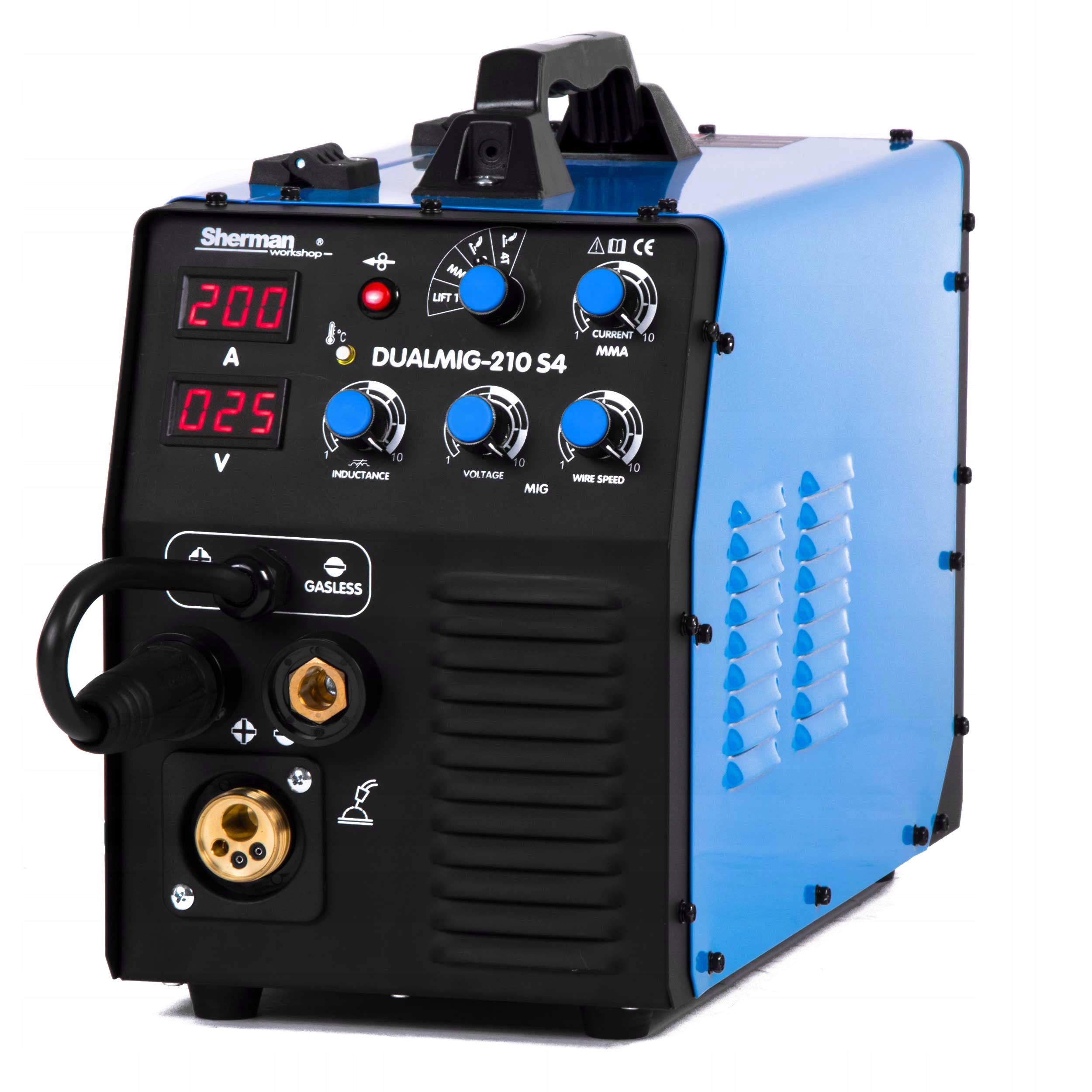 INVERTER WELDING MACHINE SHERMAN MIG 210 S4 MAG MMA TIG 230V 200A IGBT FLUX 3IN1 EAN (GTIN) 5905214998899