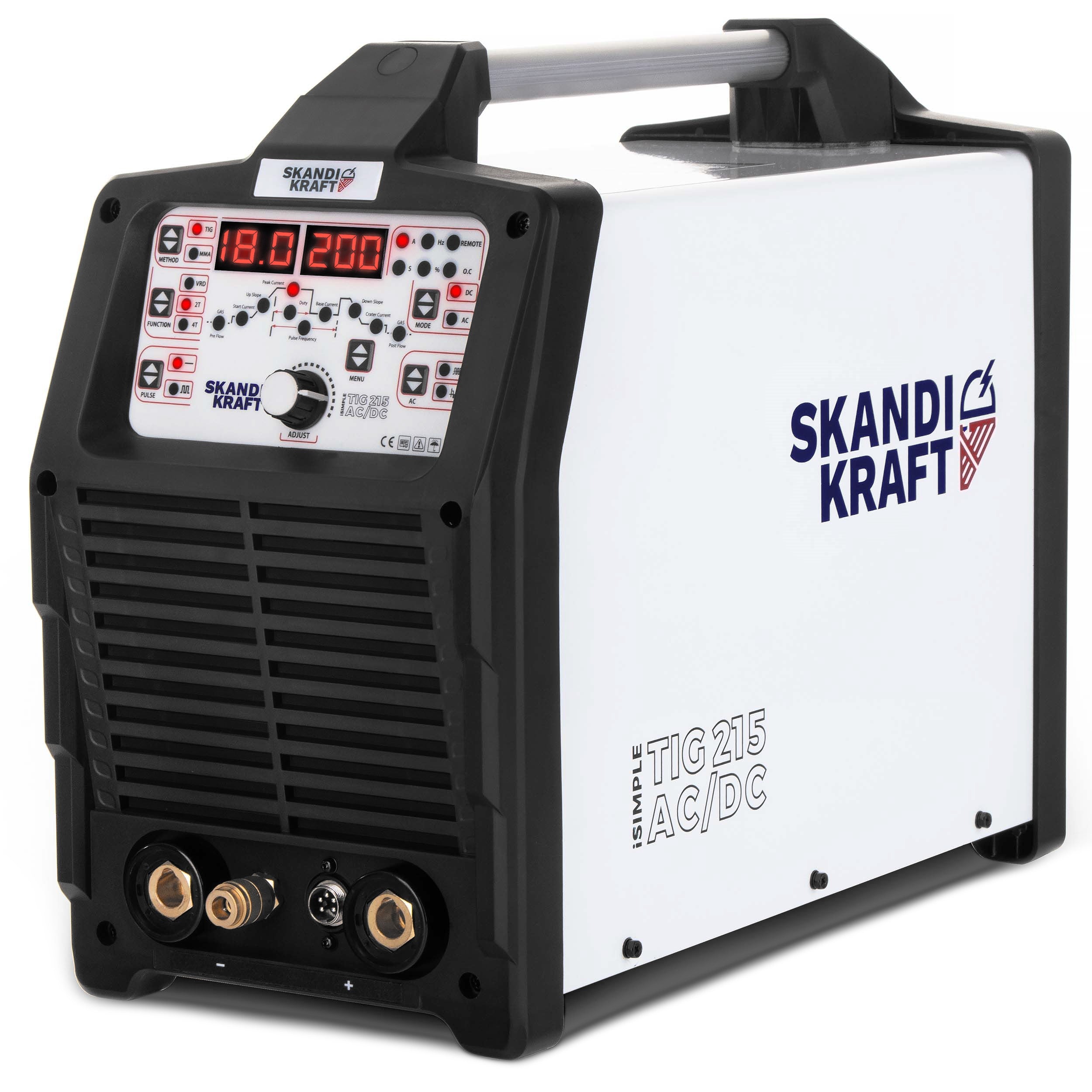 INVERTER WELDING MACHINE SKANDI KRAFT TIG 215 AC/DC MMA 230V 200A PULSE + PEDAL Manufacturer code SPTIGACDC215 ZESTAW#2 + PEDAŁ
