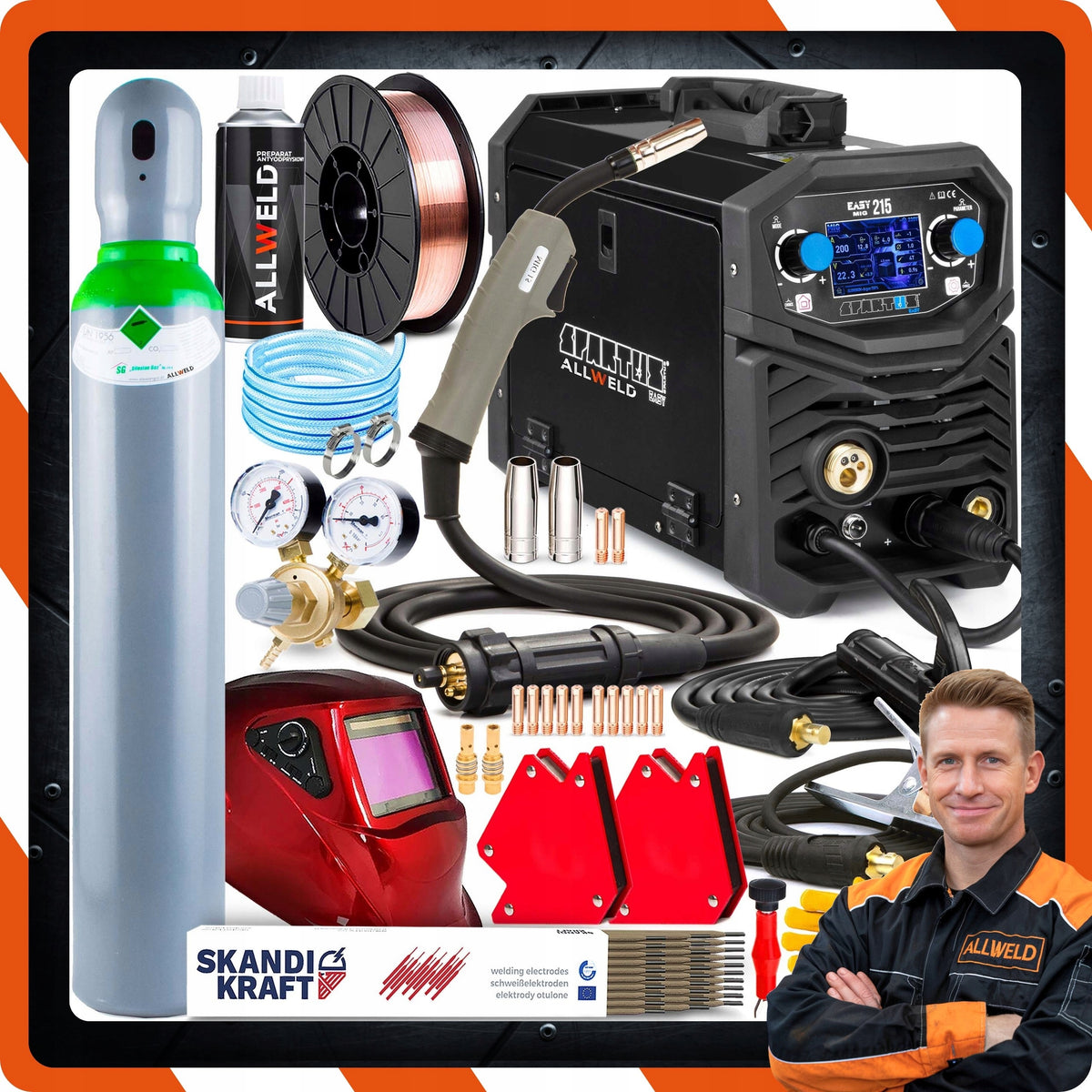 INVERTER WELDING MACHINE SPARTUS MIG 215 MMA TIG 230V 200A ALUMINIUM SYNERGY Packaging status original