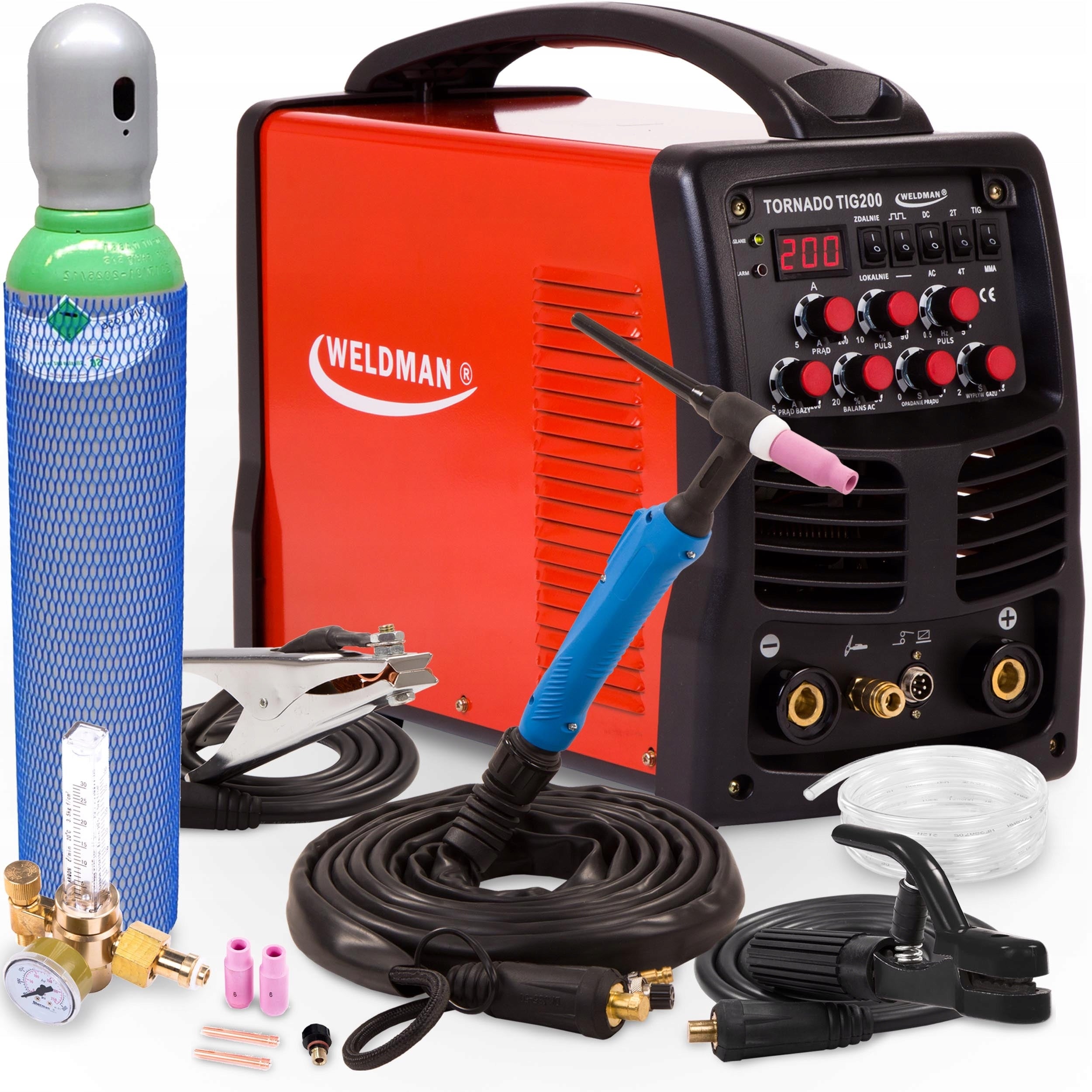 INVERTER WELDING MACHINE WELDMAN TORNADO 200 TIG AC DC MMA PULSE 200A 230V ALU