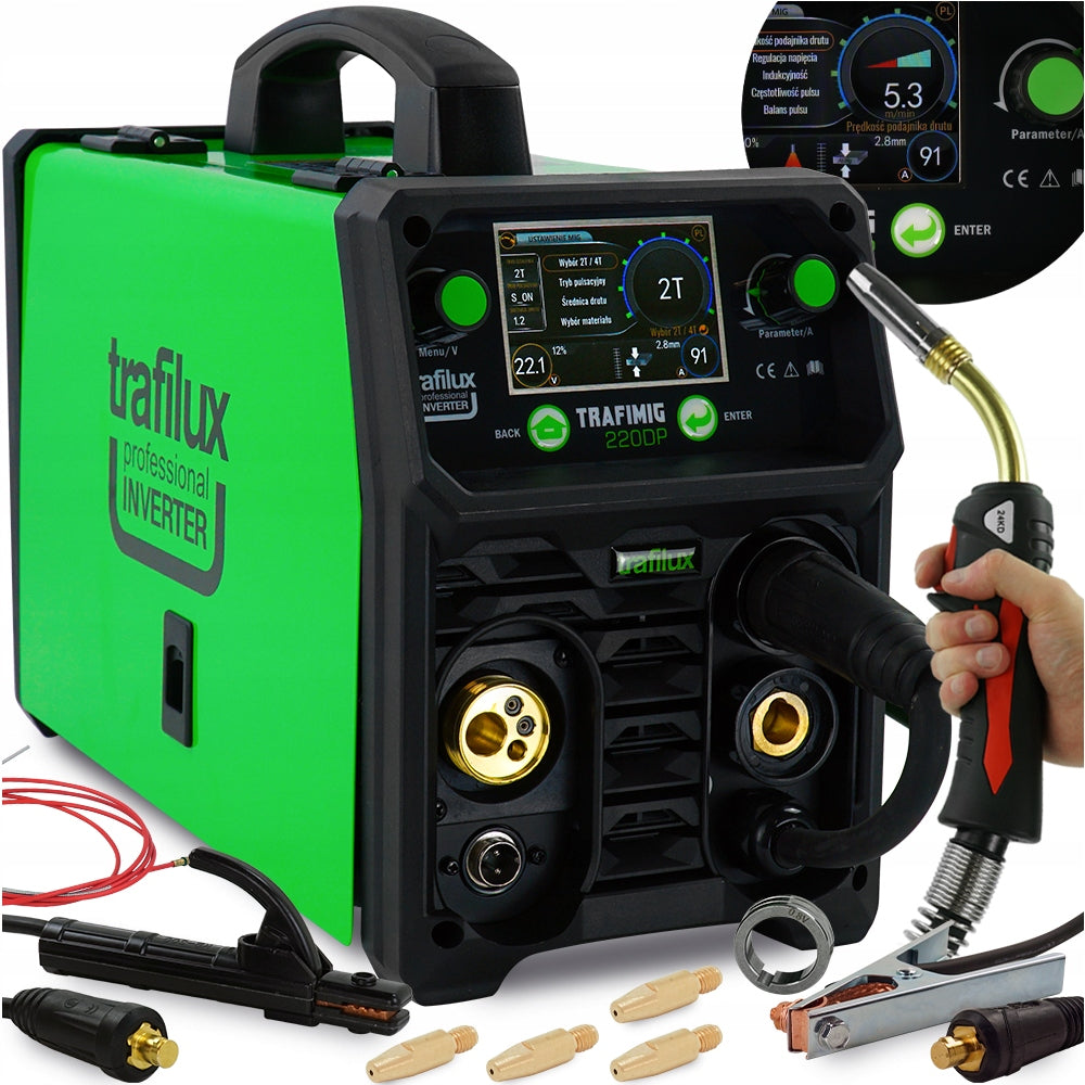 INVERTER Welder MIGOMAT DUAL PULSE TID DC 200A ALU SYNERGY MIG MAG