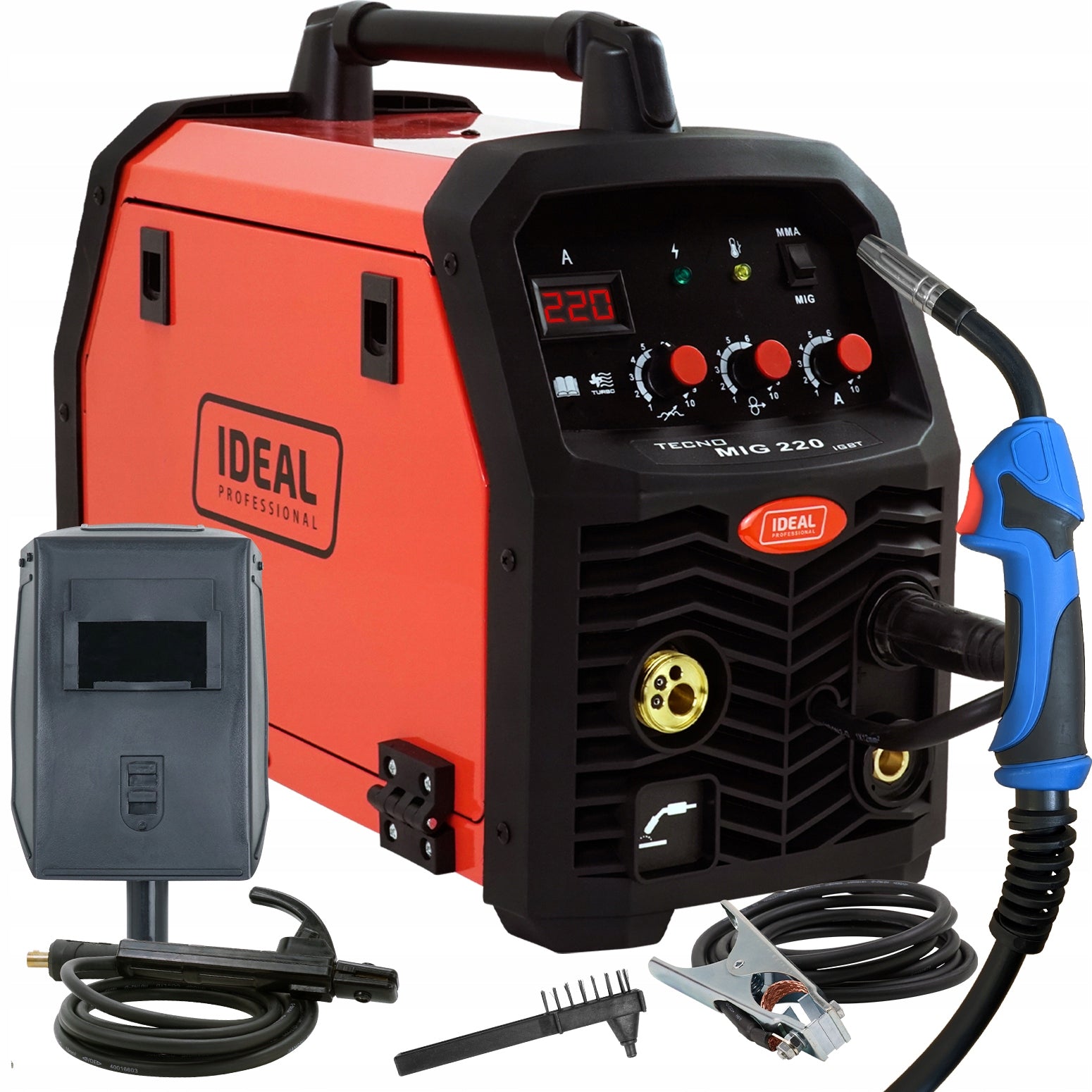 INVERTER Welder MIGOMAT MAG IDEAL TECNO MMA 220A 230V 60% IGBT FLUX