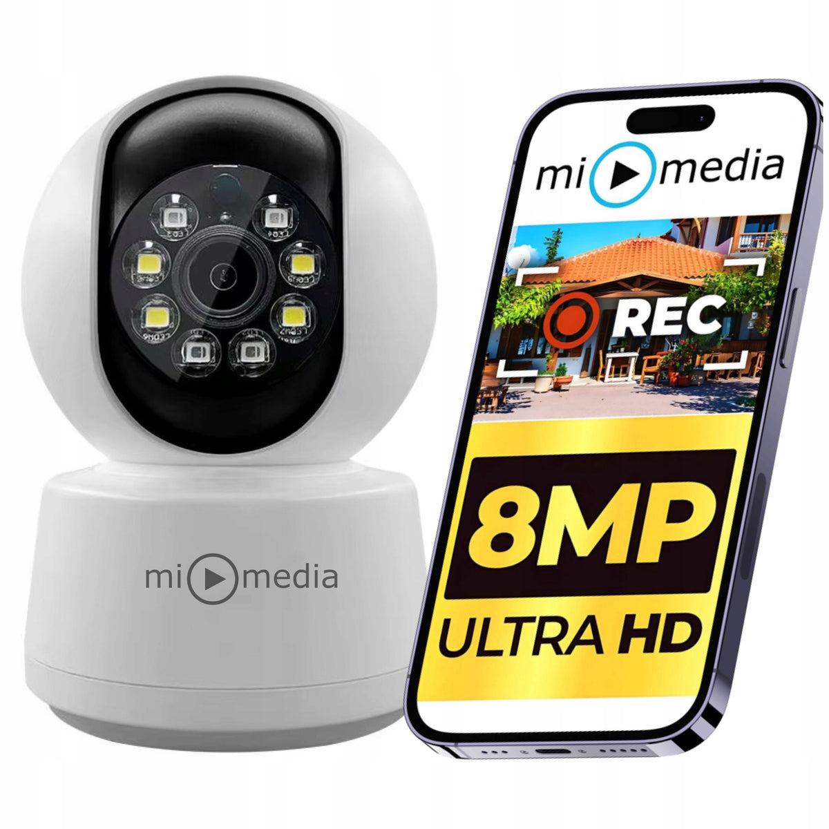 IP 8MP WIFI ROTATING CAMERA INDOOR BABY MONITOR ELECTRONIC ALARM DETECTION