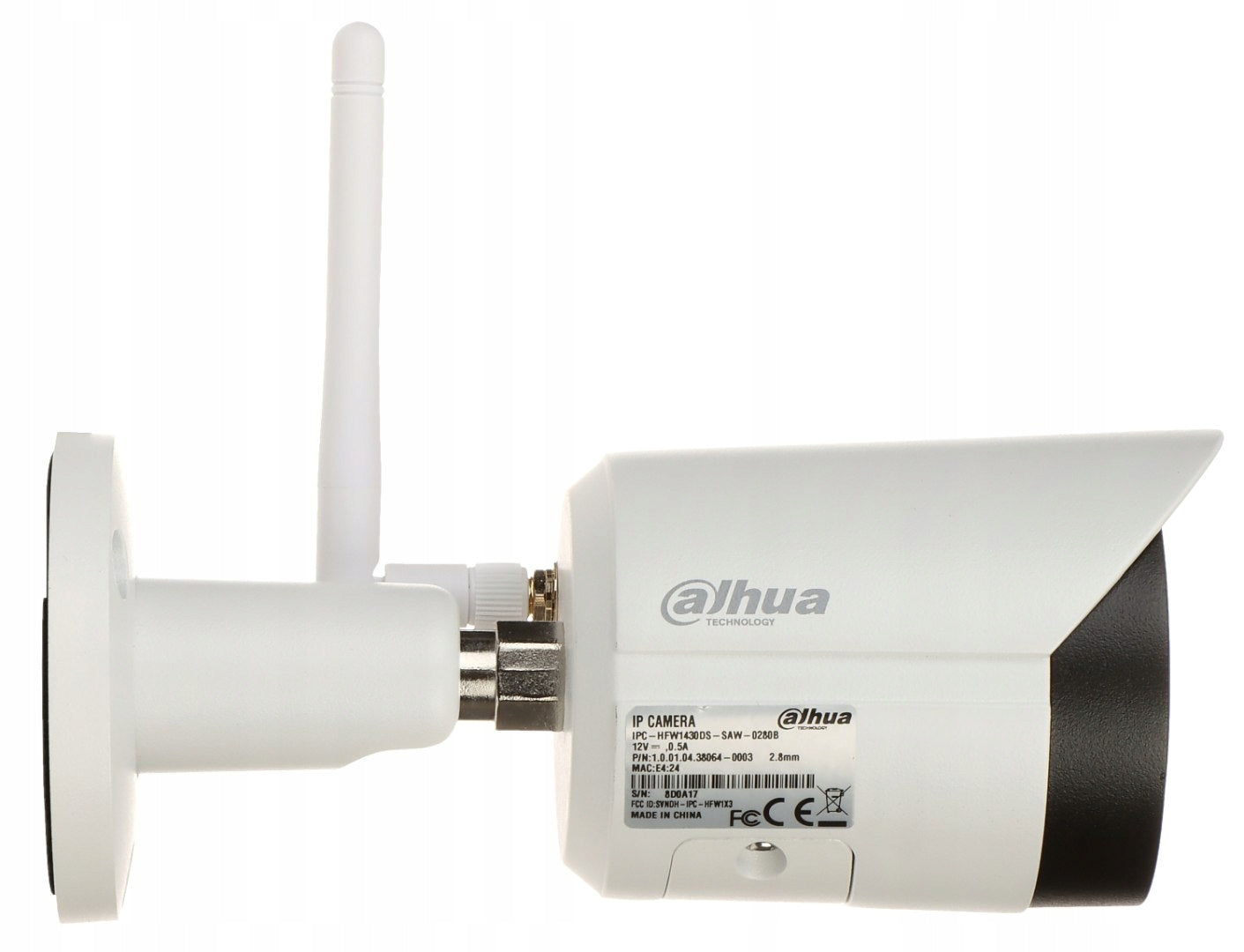 IP CAMERA IPC-HFW1230DS-SAW-0280B Wi-Fi - 1080p 2.8 mm DAHUA Manufacturer code DH-IPC-HFW1230DS-SAW-0280B