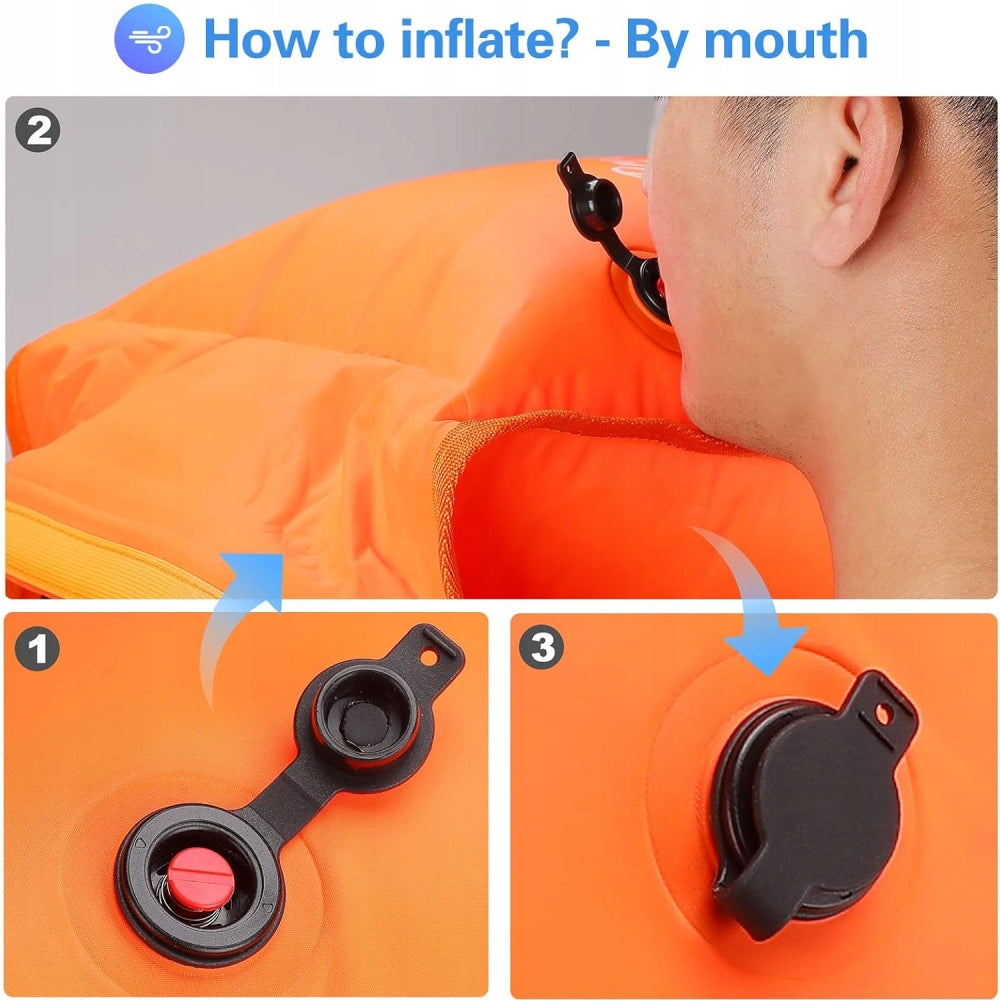 IPX6 Safety buoy inflatable for swimming 28L with shoulder straps Brand no brand