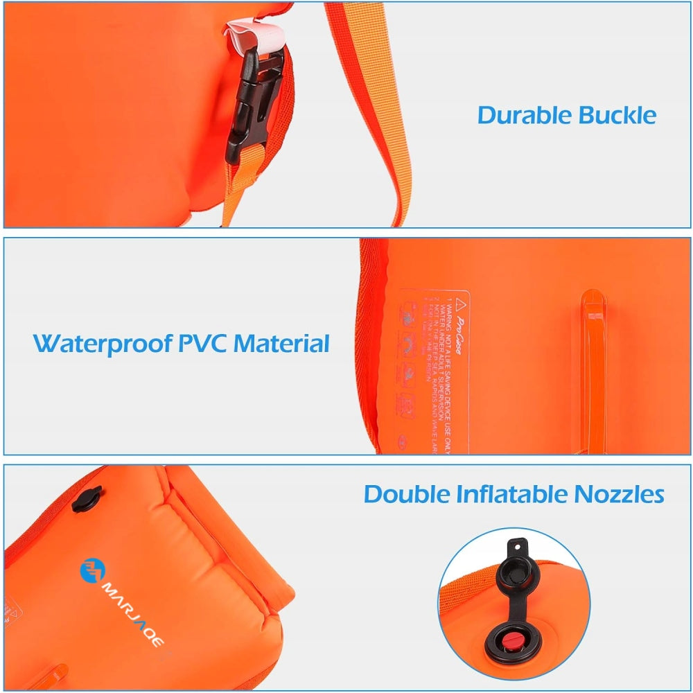 IPX6 Safety buoy inflatable for swimming 28L with shoulder straps Manufacturer code SPYYSJB-28L