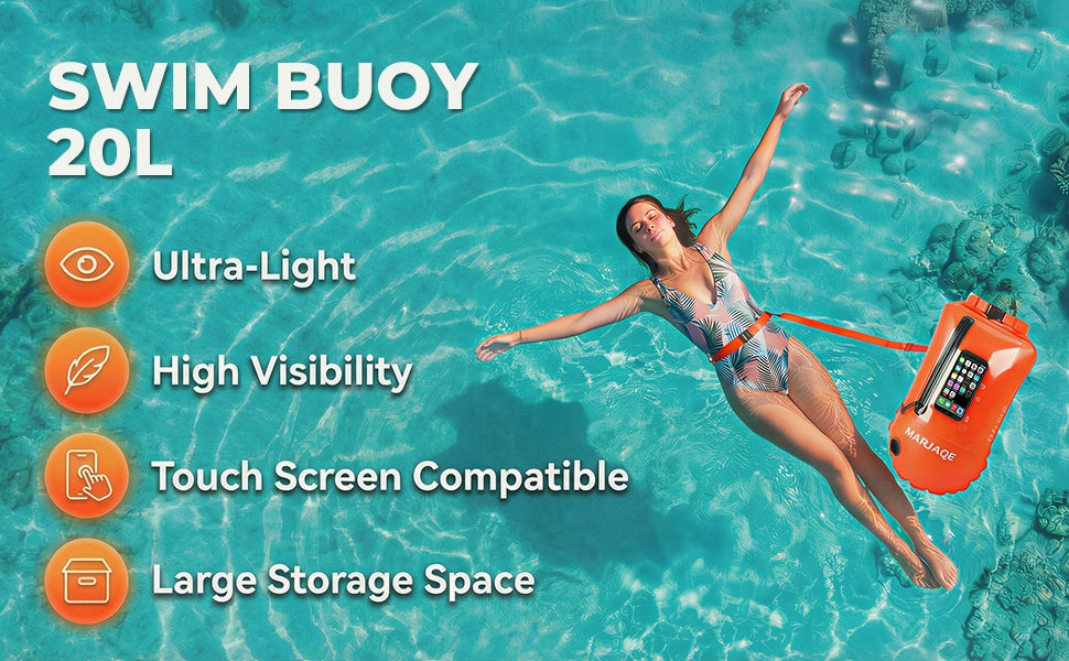 IPX7 Safety buoy inflatable for swimming with dry pocket EAN (GTIN) 9331194008475