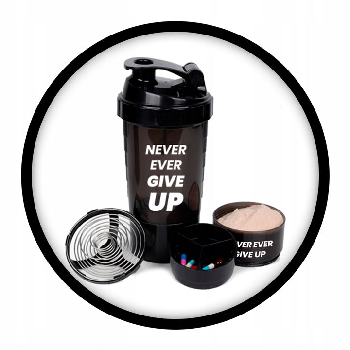 IRONFLEX SHAKER 500ml AIRTIGHT GYM SHAKER WITH PROTEIN CONTAINER Packaging status original