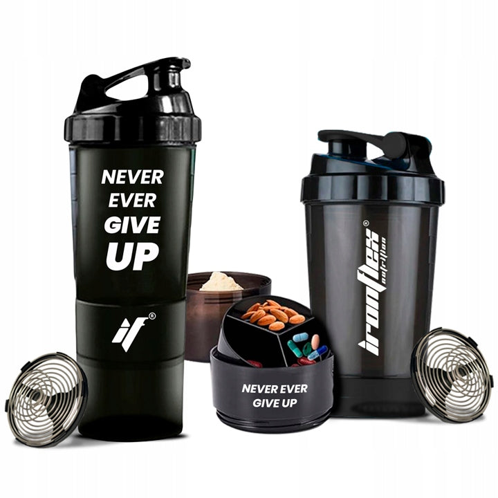 IRONFLEX SHAKER 500ml AIRTIGHT GYM SHAKER WITH PROTEIN CONTAINER