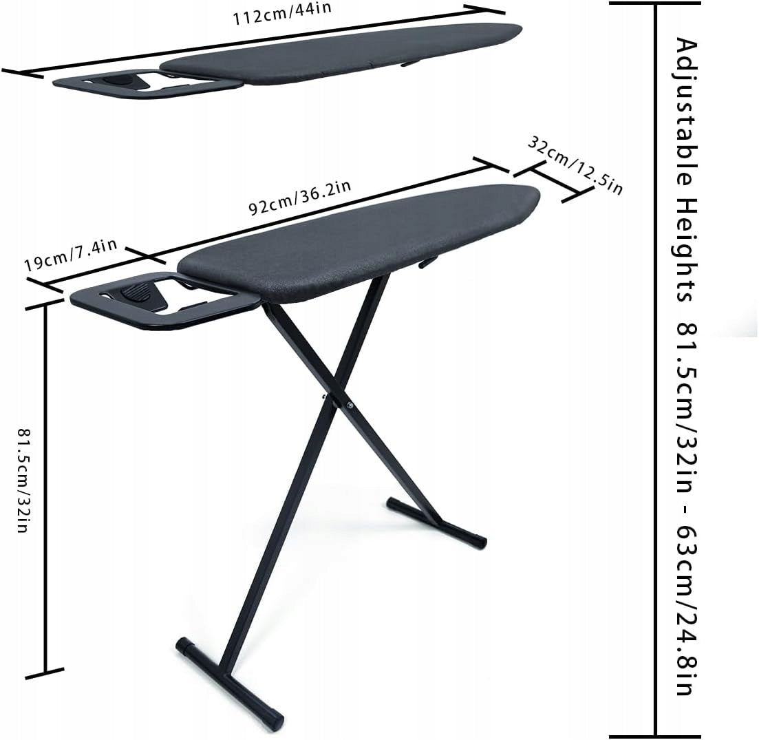 IRONING BOARD 31X91CM FOLDING LIGHT BLACK ADJUSTABLE WITH SHELF Brand no brand