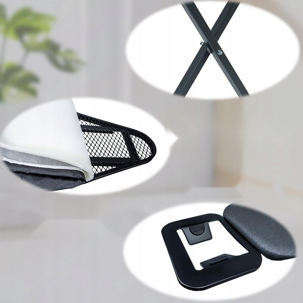 IRONING BOARD 31X91CM FOLDING LIGHT BLACK ADJUSTABLE WITH SHELF Manufacturer code 5908107845775