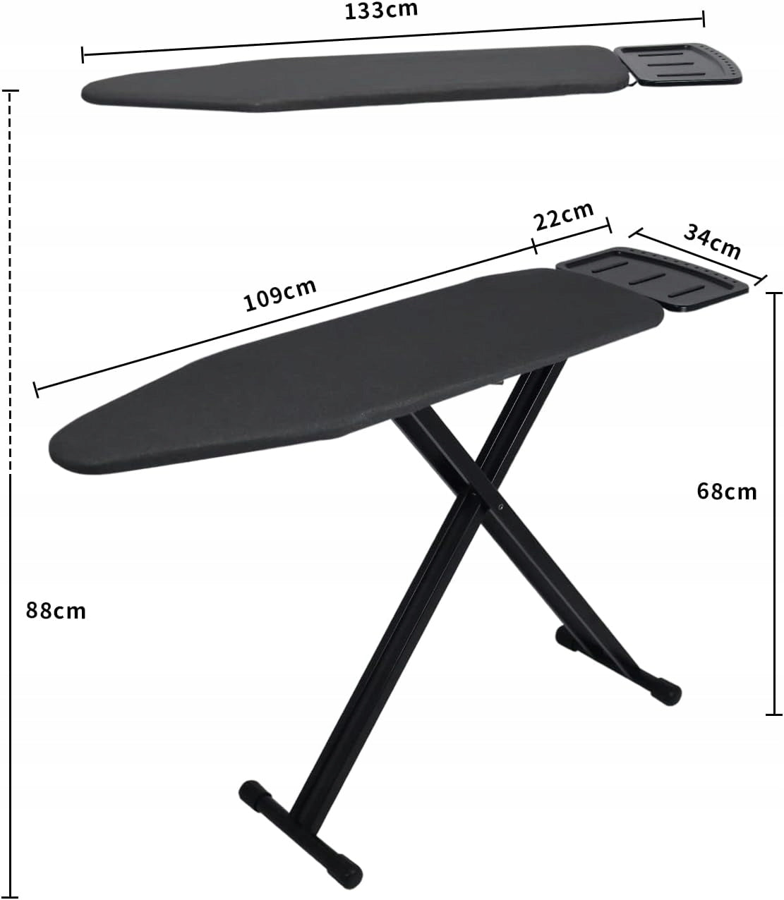IRONING BOARD 34X109CM FOLDING ADJUSTABLE SUPPORT STABLE Brand no brand