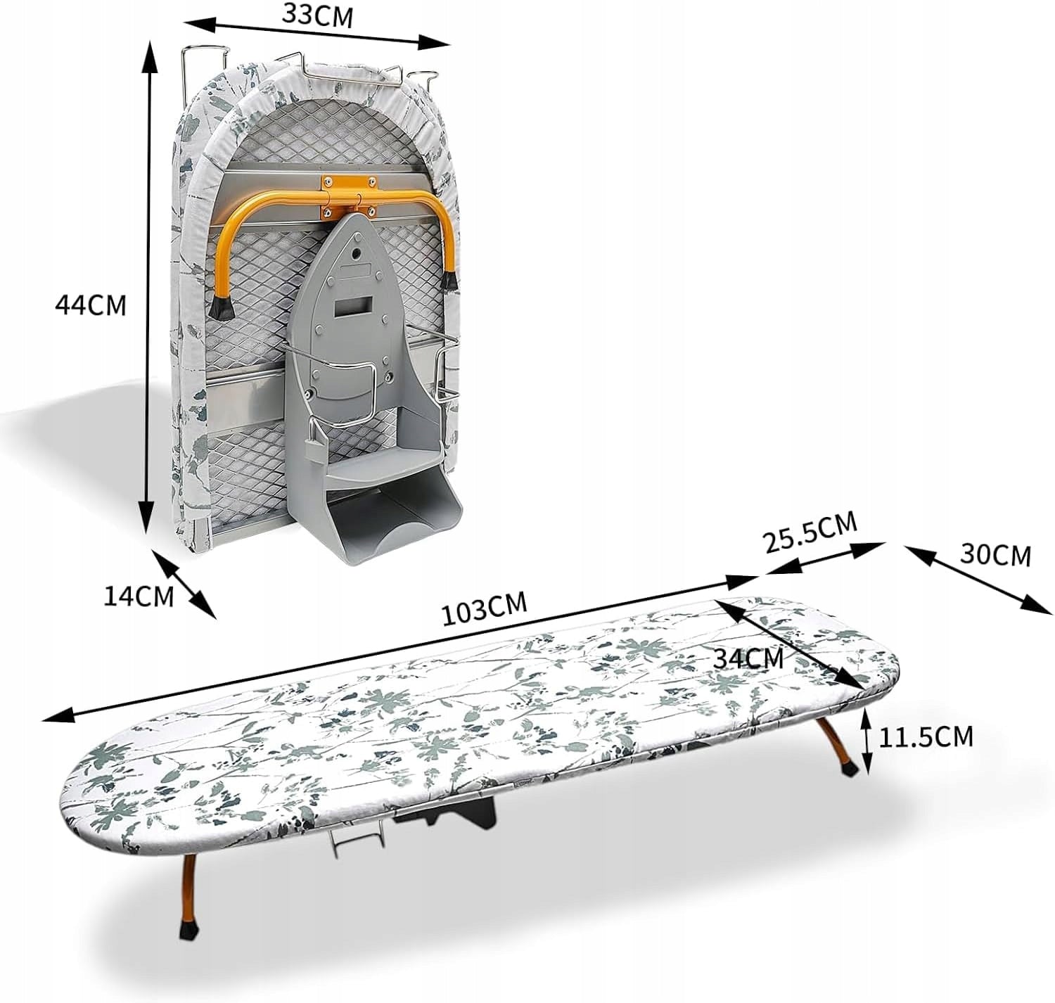 IRONING BOARD FOLDING 89X33X105CM HANDLE WALL TABLE COMPACT Brand no brand