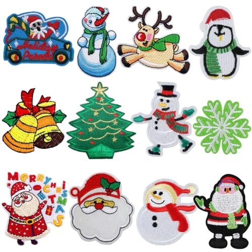 IRONING PATCHES CHRISTMAS SANTA CLAUS CHRISTMAS TREE FABRIC 12 PCS Brand no brand