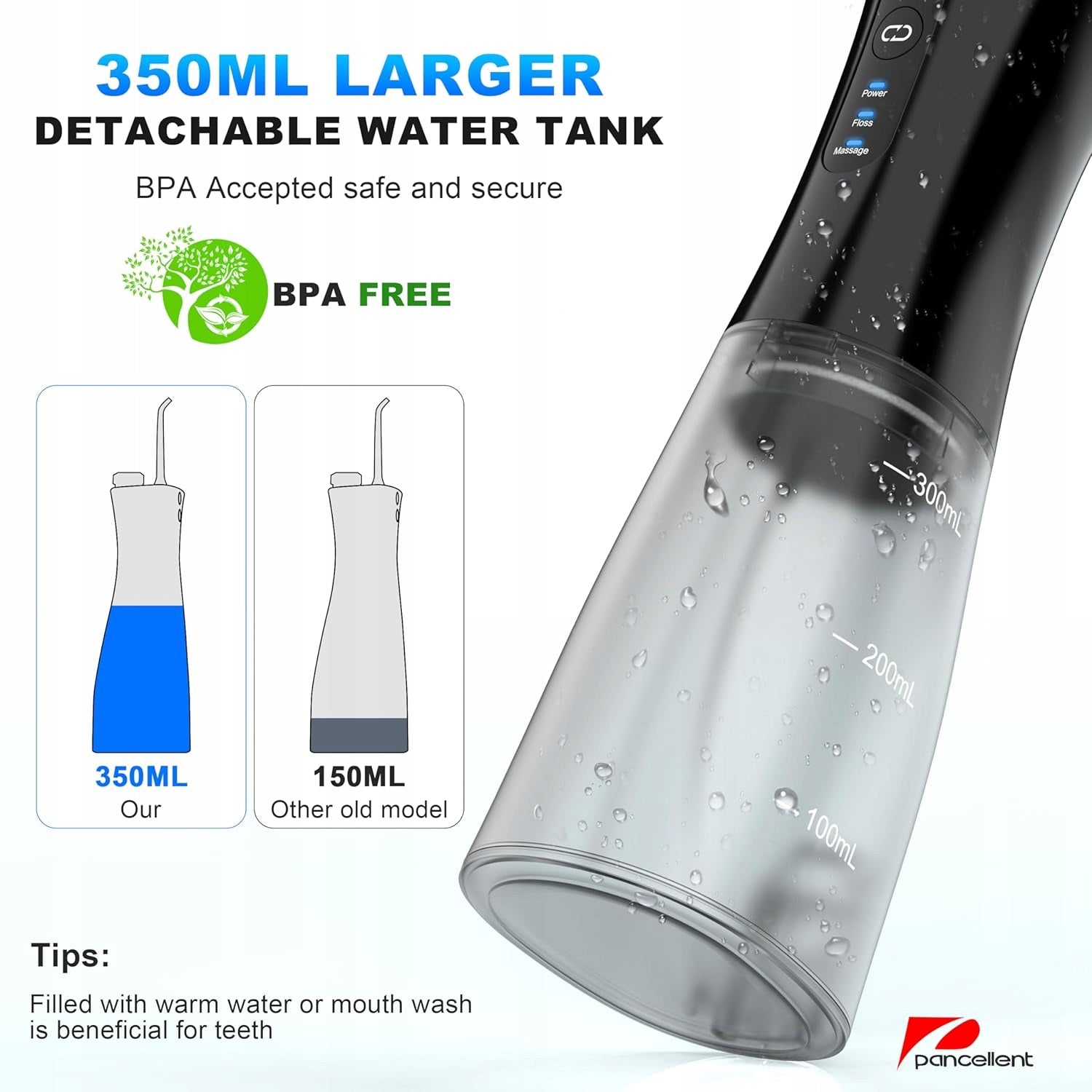 IRRIGATOR ORAL HYGIENE NOZZLES FOR TEETH BLACK USB CHARGING Packaging status original