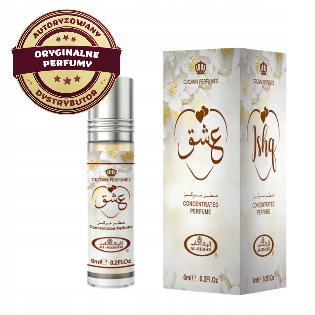 ISHQ ARABIC PERFUME IN JASMINE VANILLA OIL ELEGANT 6 ml AL REHAB